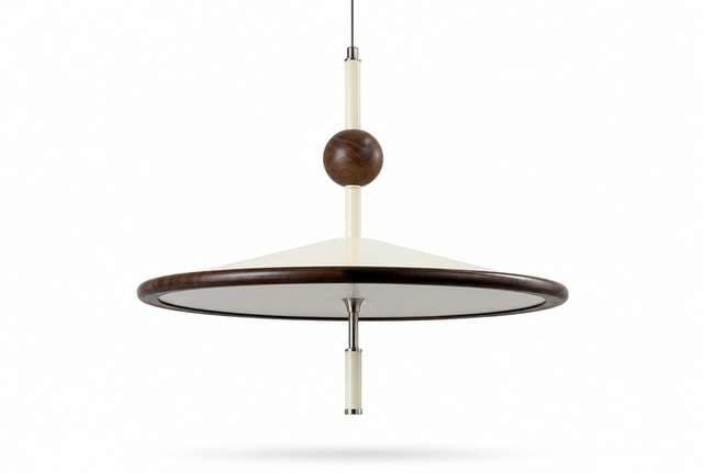 Tray Disc Wood Accent Pendant Light view 4
