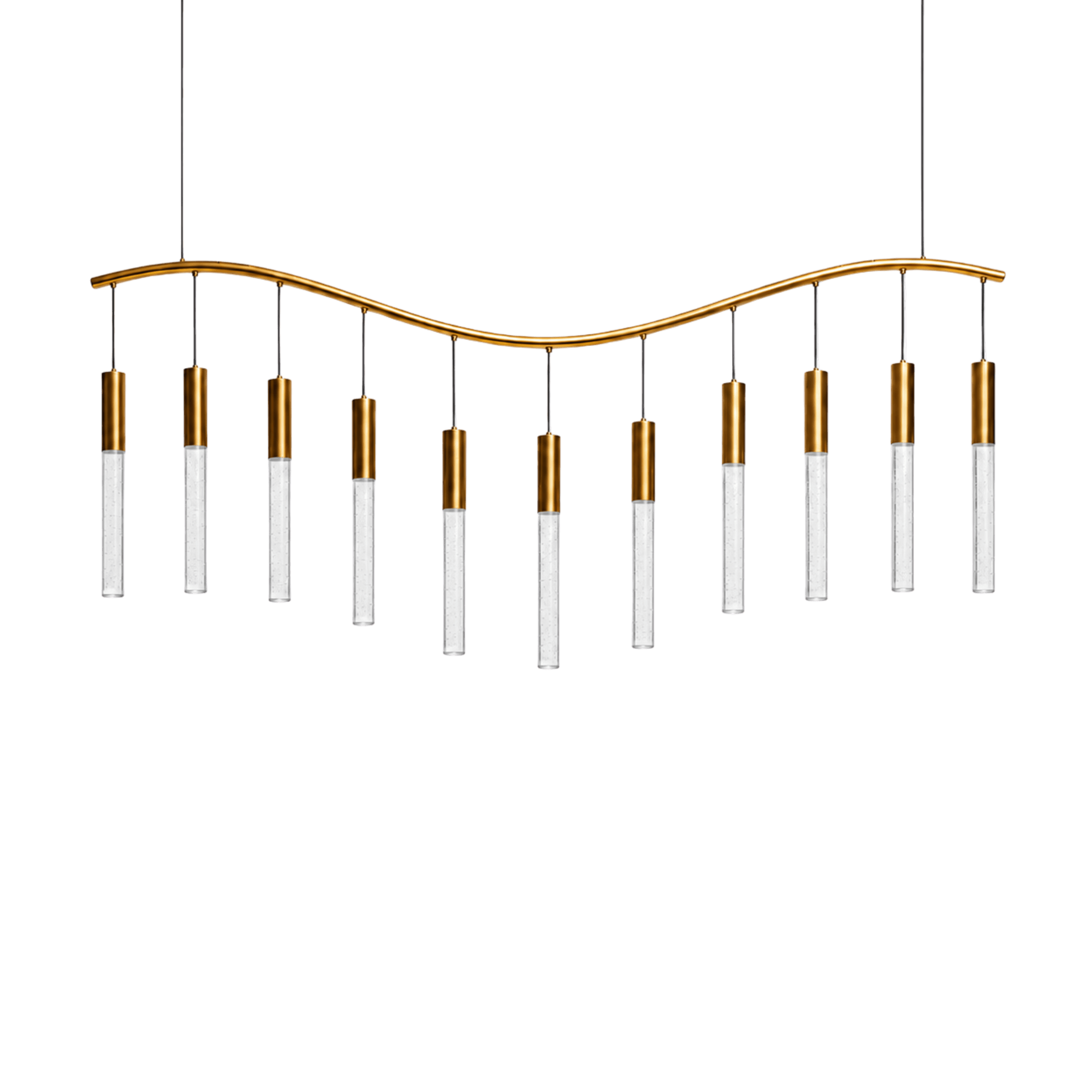 Wave-Arm Rain Drop Chandelier Light