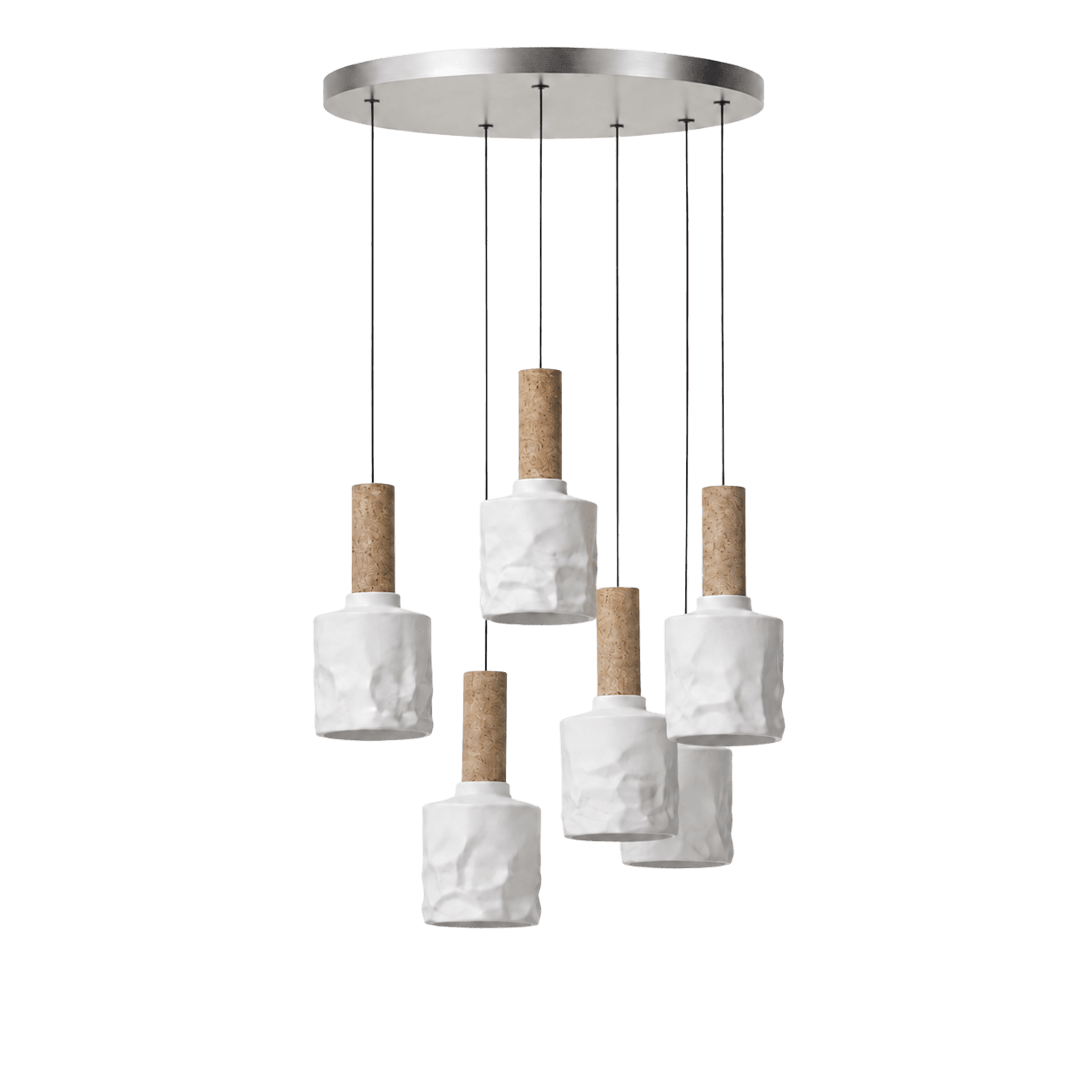 Crumpled Ceramic Cluster chandelier Light