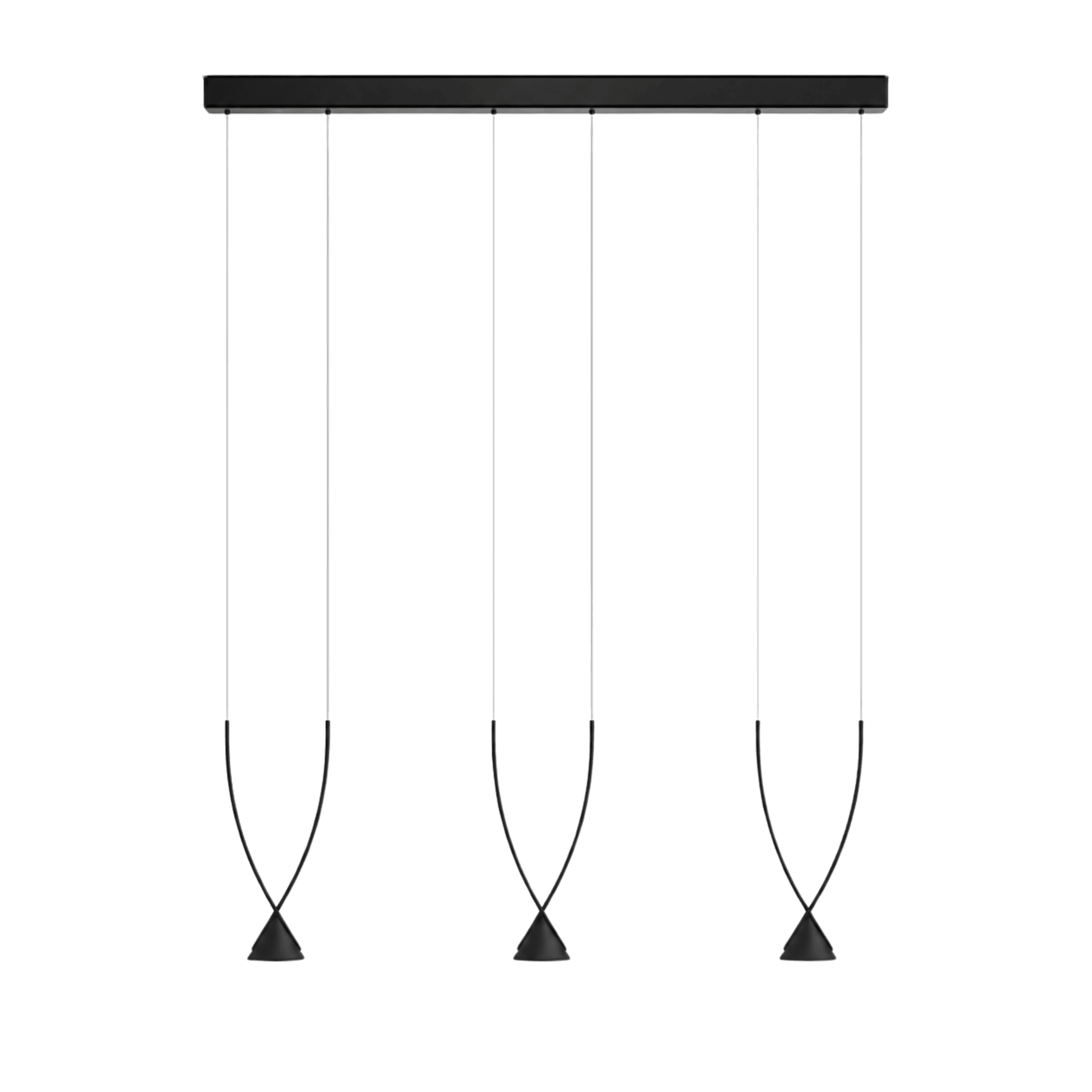 Trio Wishbone Cone Chandelier Light