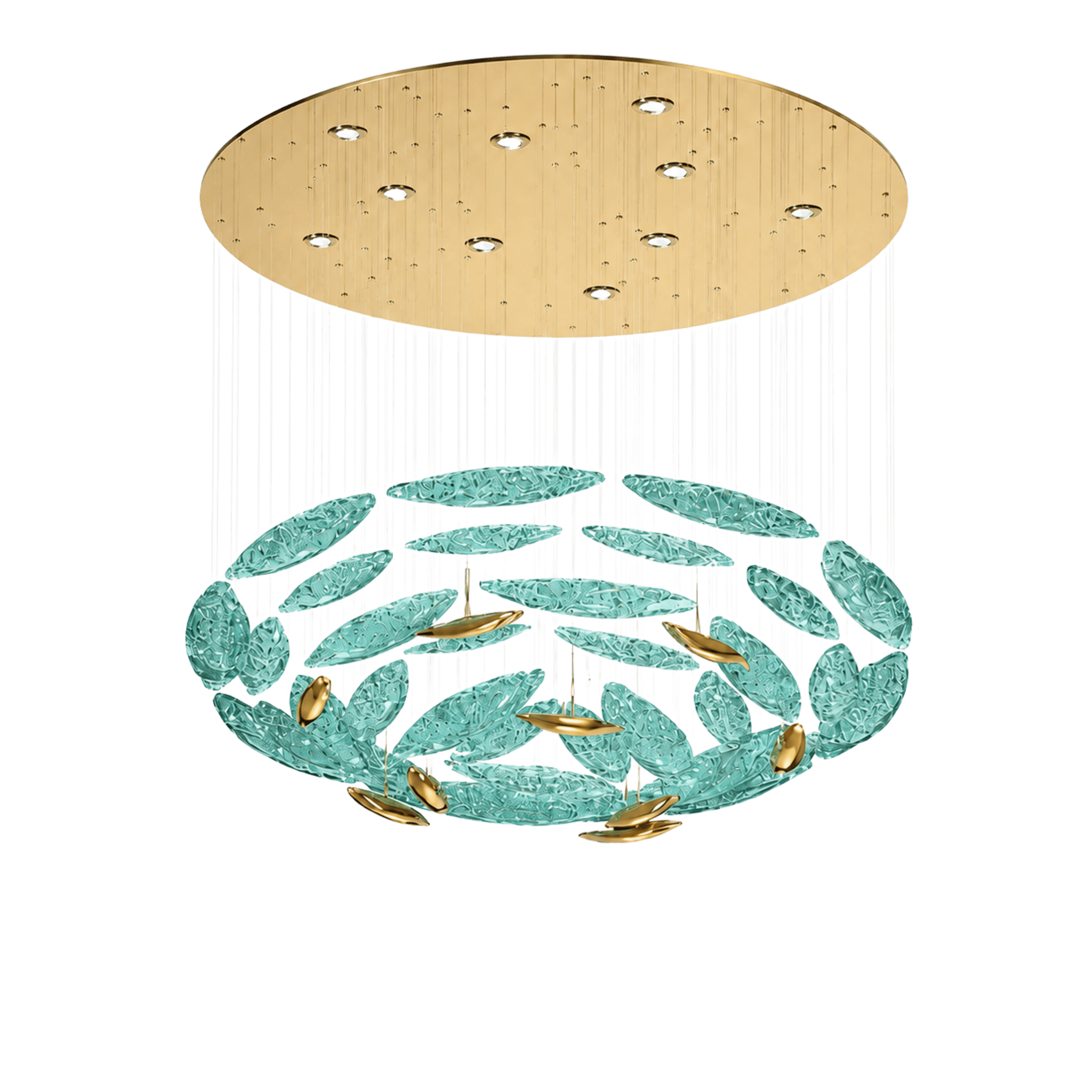 Botanical Glass Petal Chandelier Light