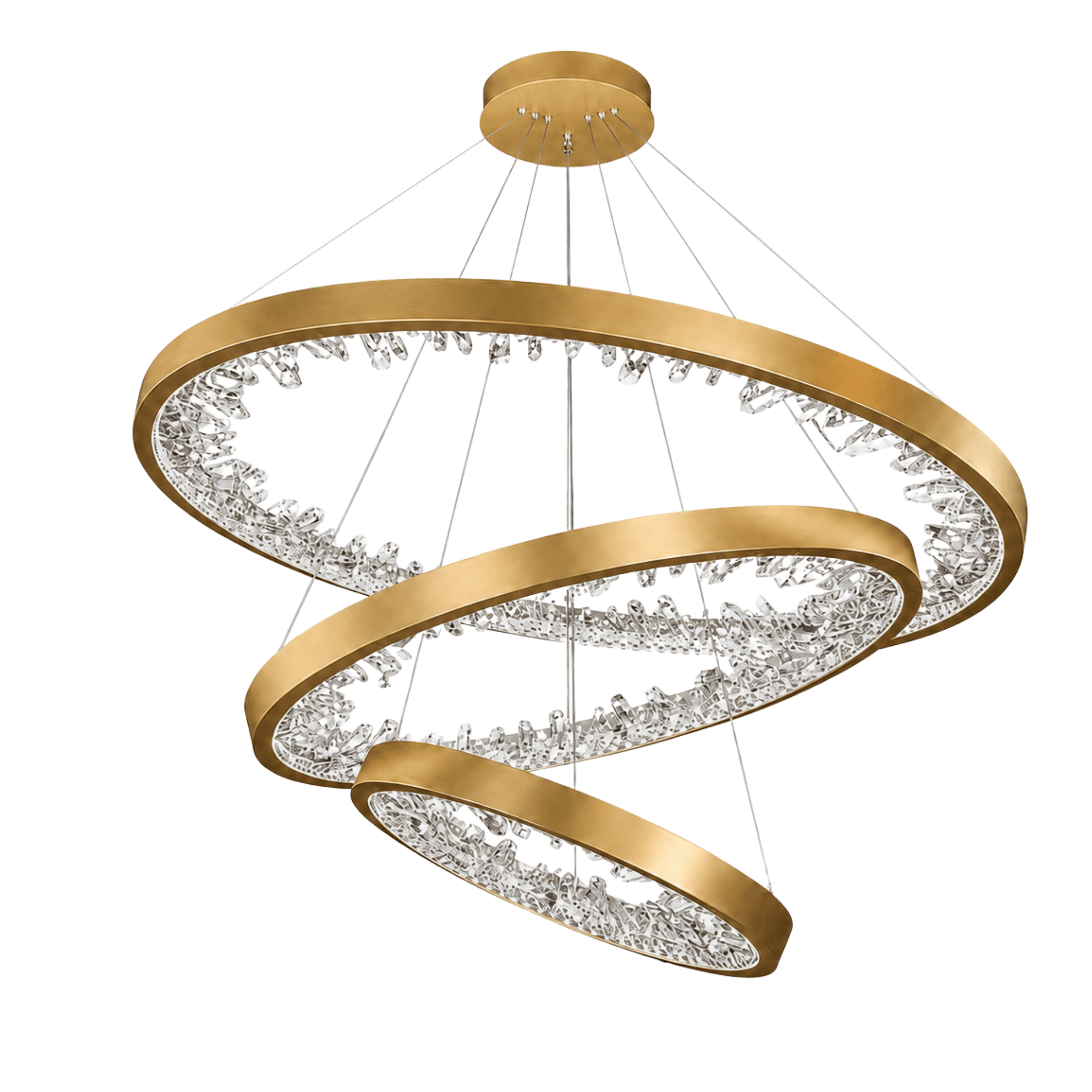 Three-Tier Spiral Ring Chandelier Light