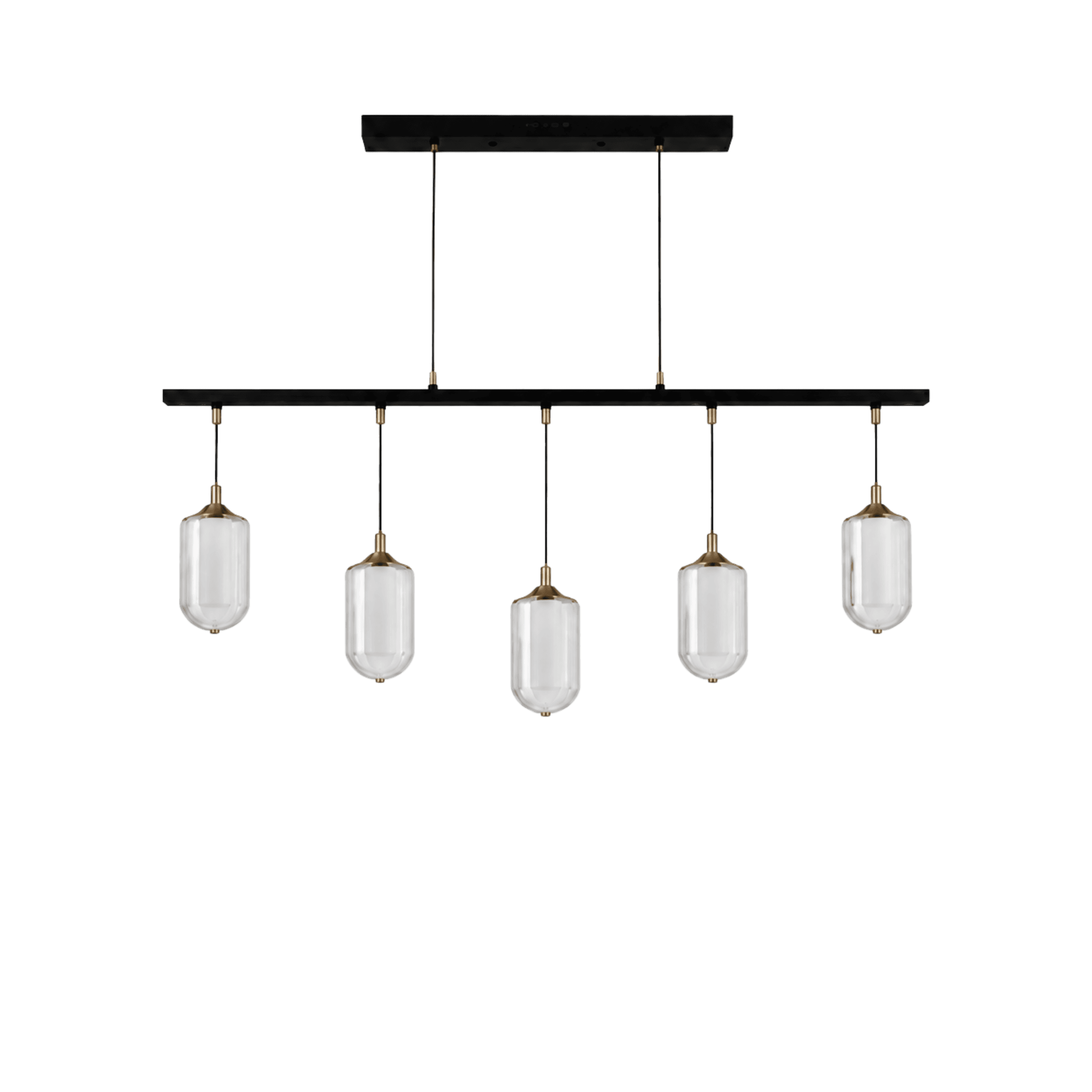 Five-Drop Faceted Glass Chandelier Light