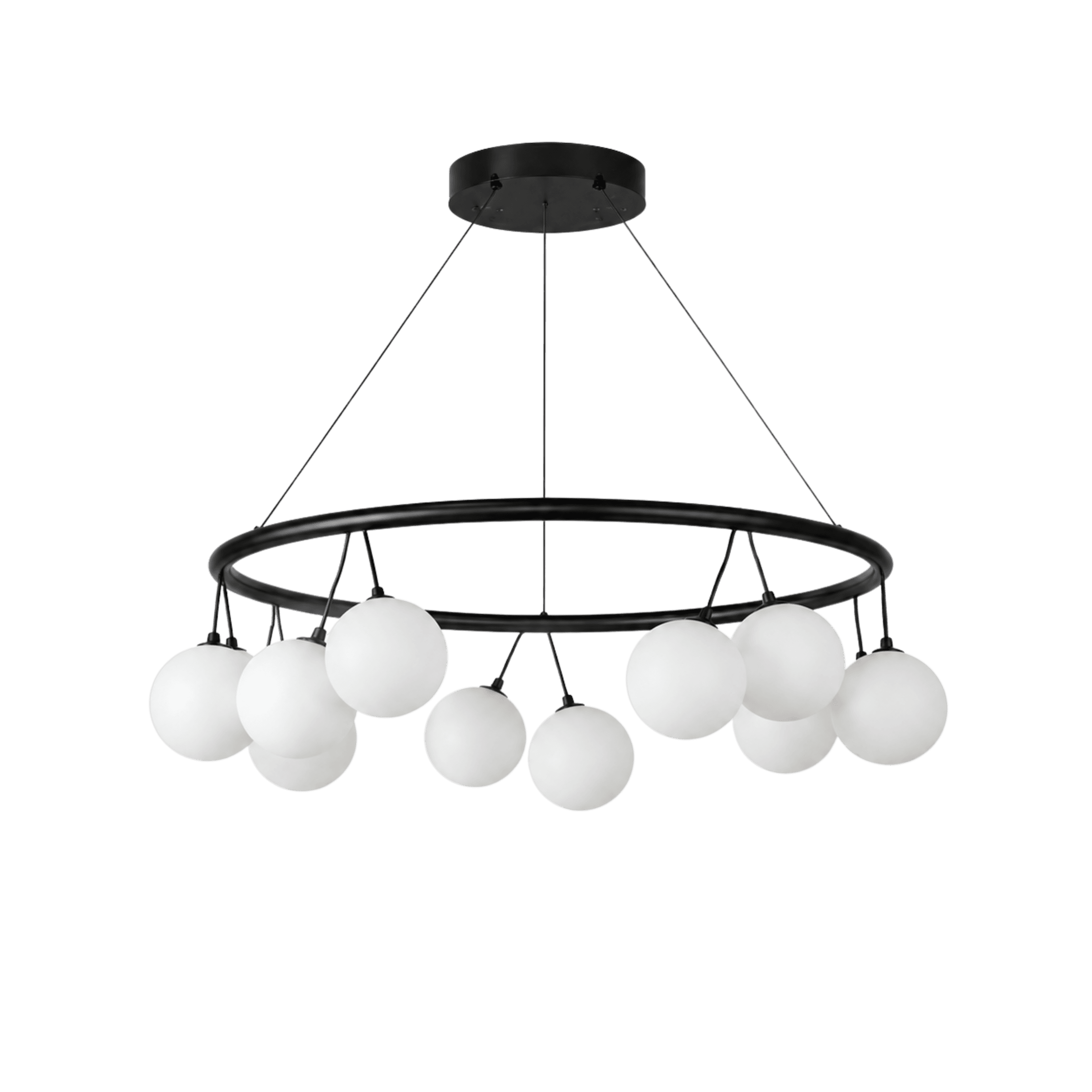 Onyx Ring Bubble Chandelier Light