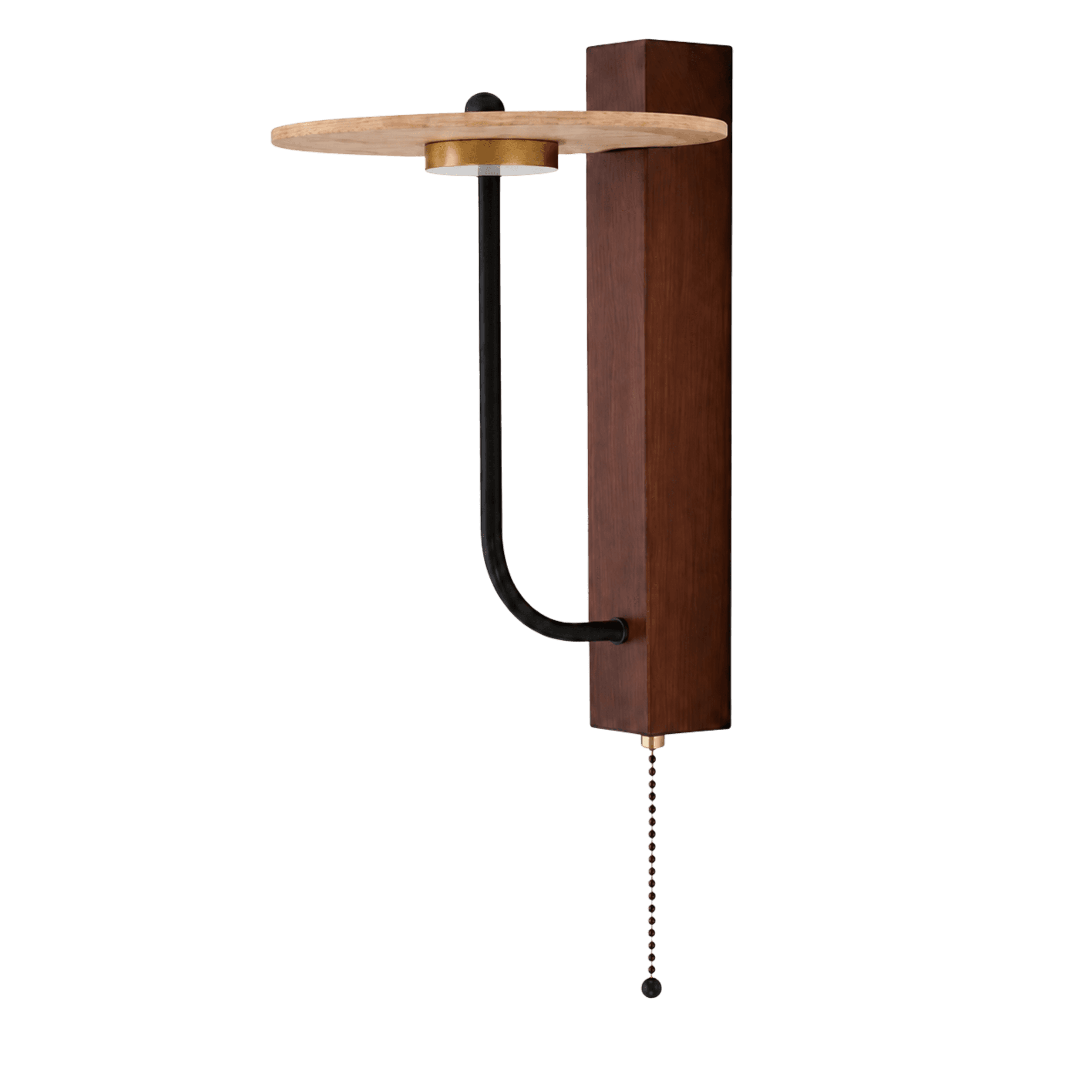 Walnut Pull-Chain Wall Light