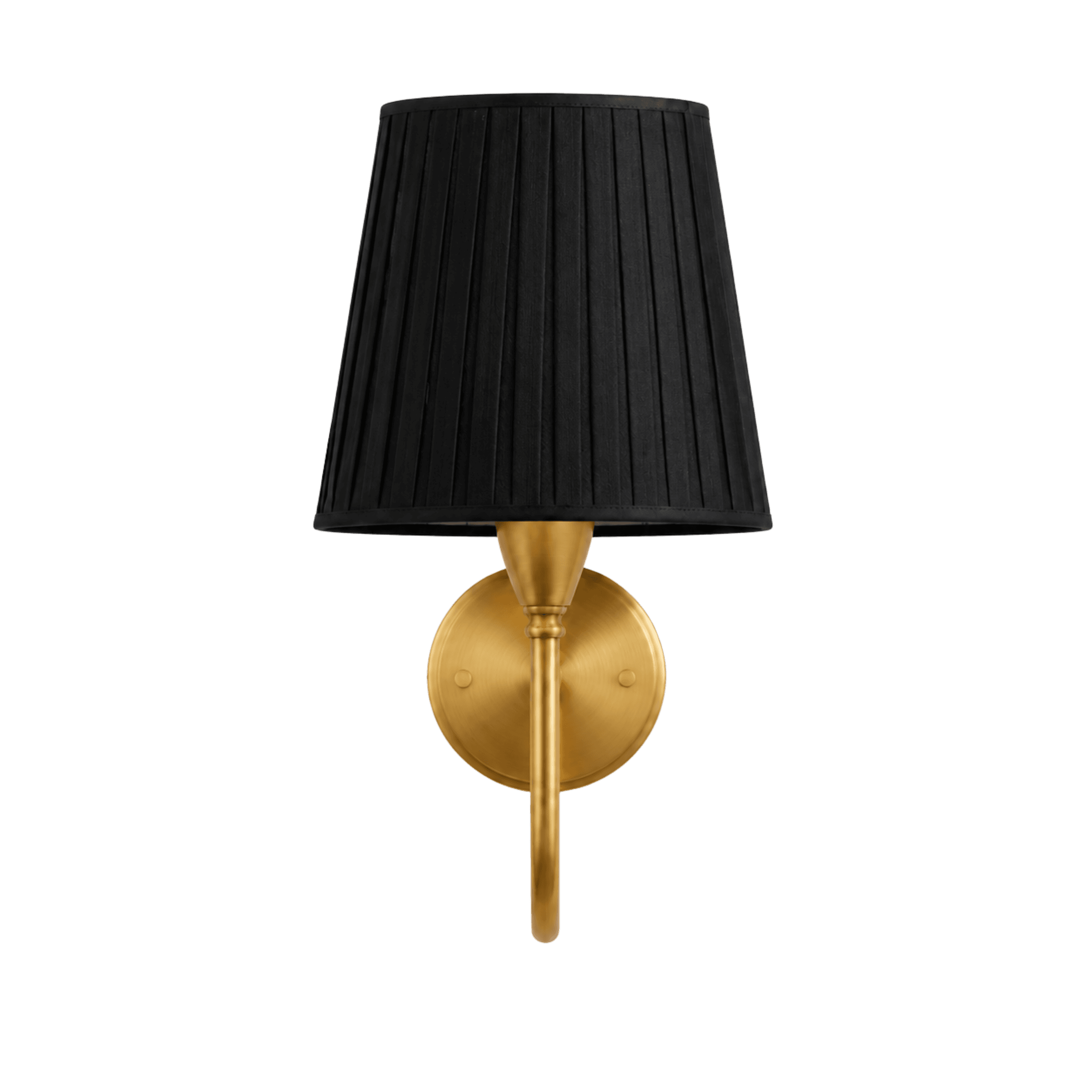Black Pleated Fabric Shade Wall Light