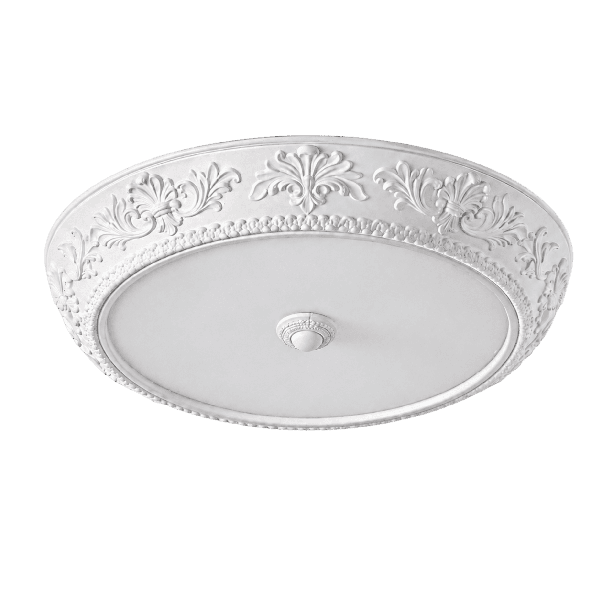 LitMeUp Off-White LED Ceiling Light with Ornate Scrollwork