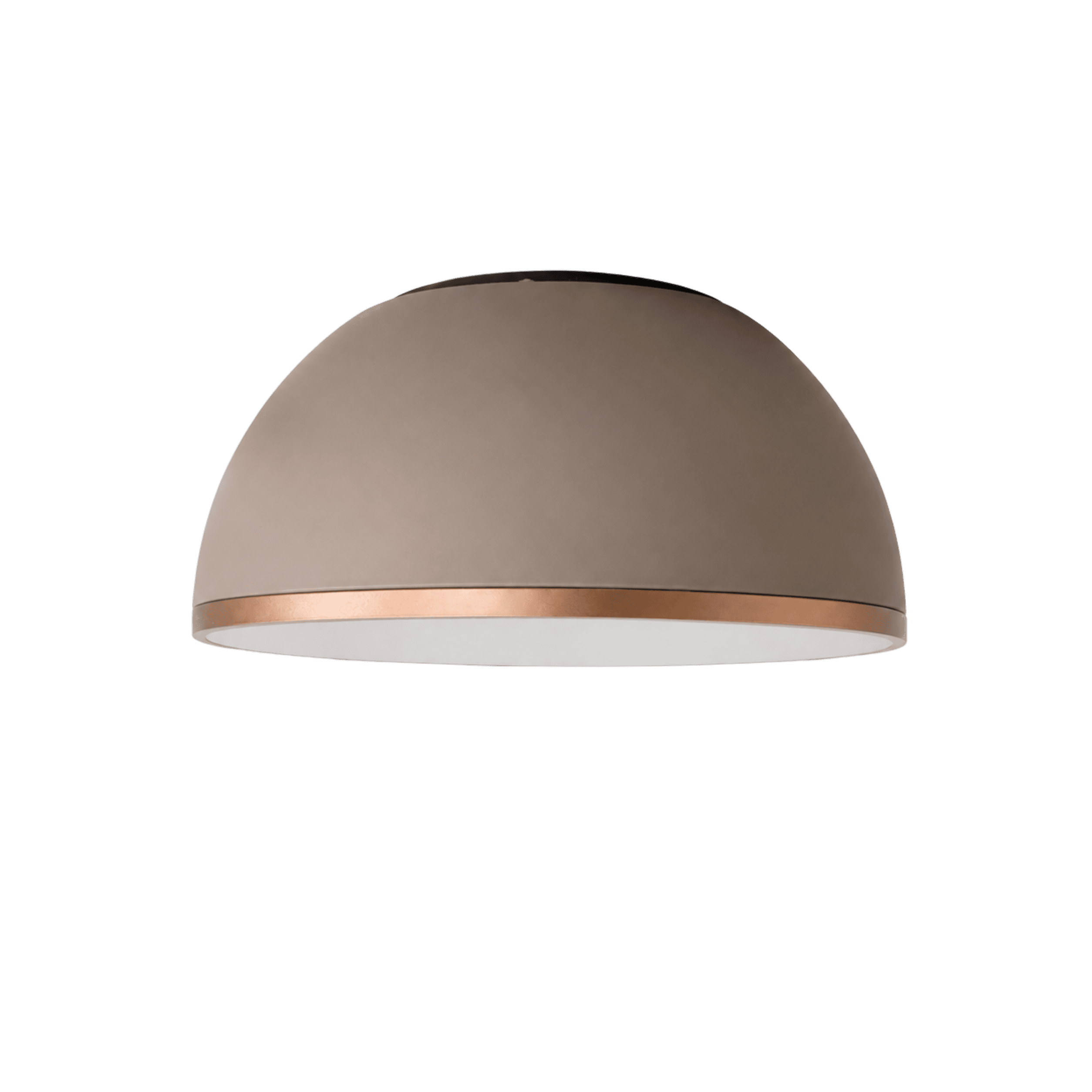 LitMeUp Beige Dome LED Ceiling Light with Metallic Trim