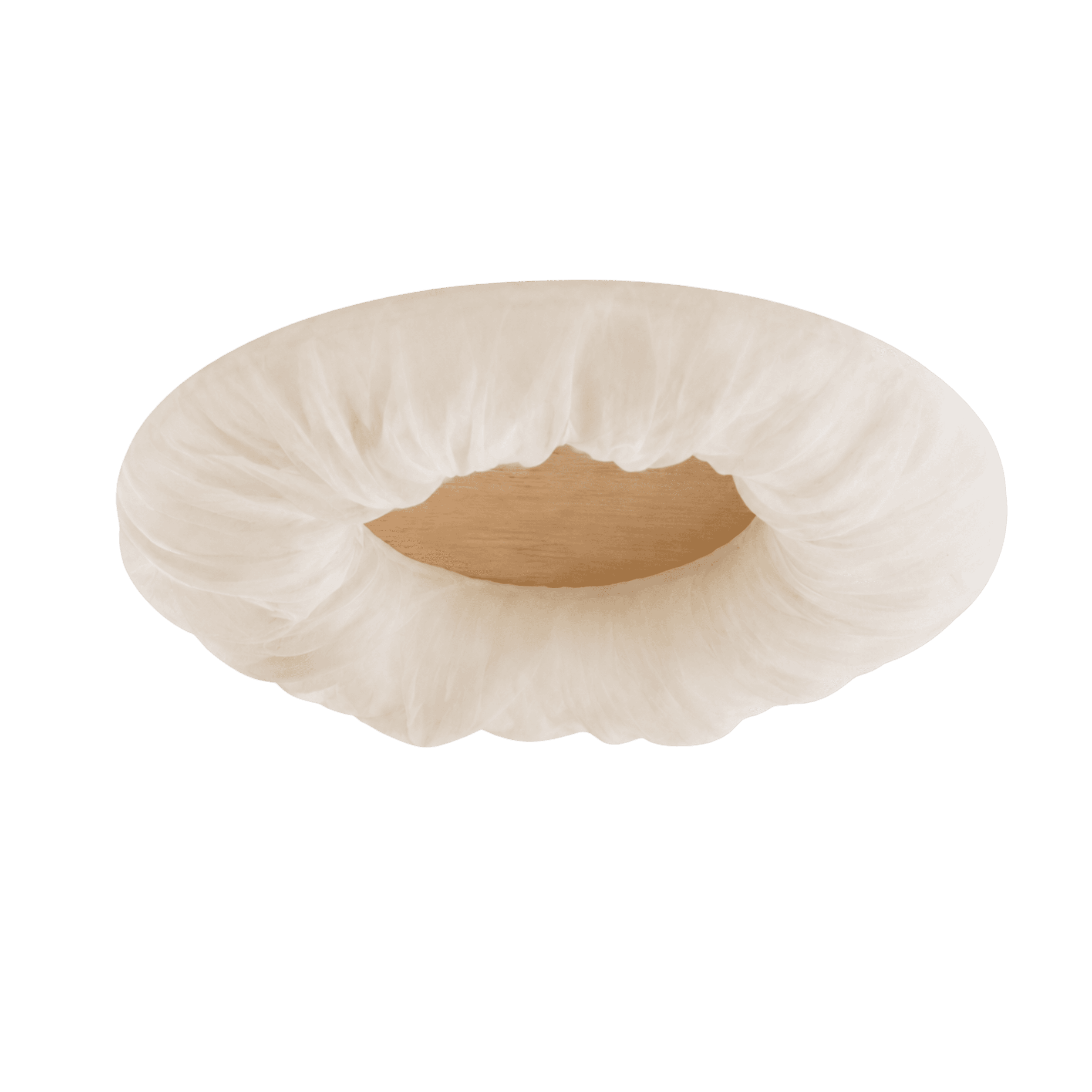LitMeUp Ruffled LED Ceiling Light in White and Wood Finish
