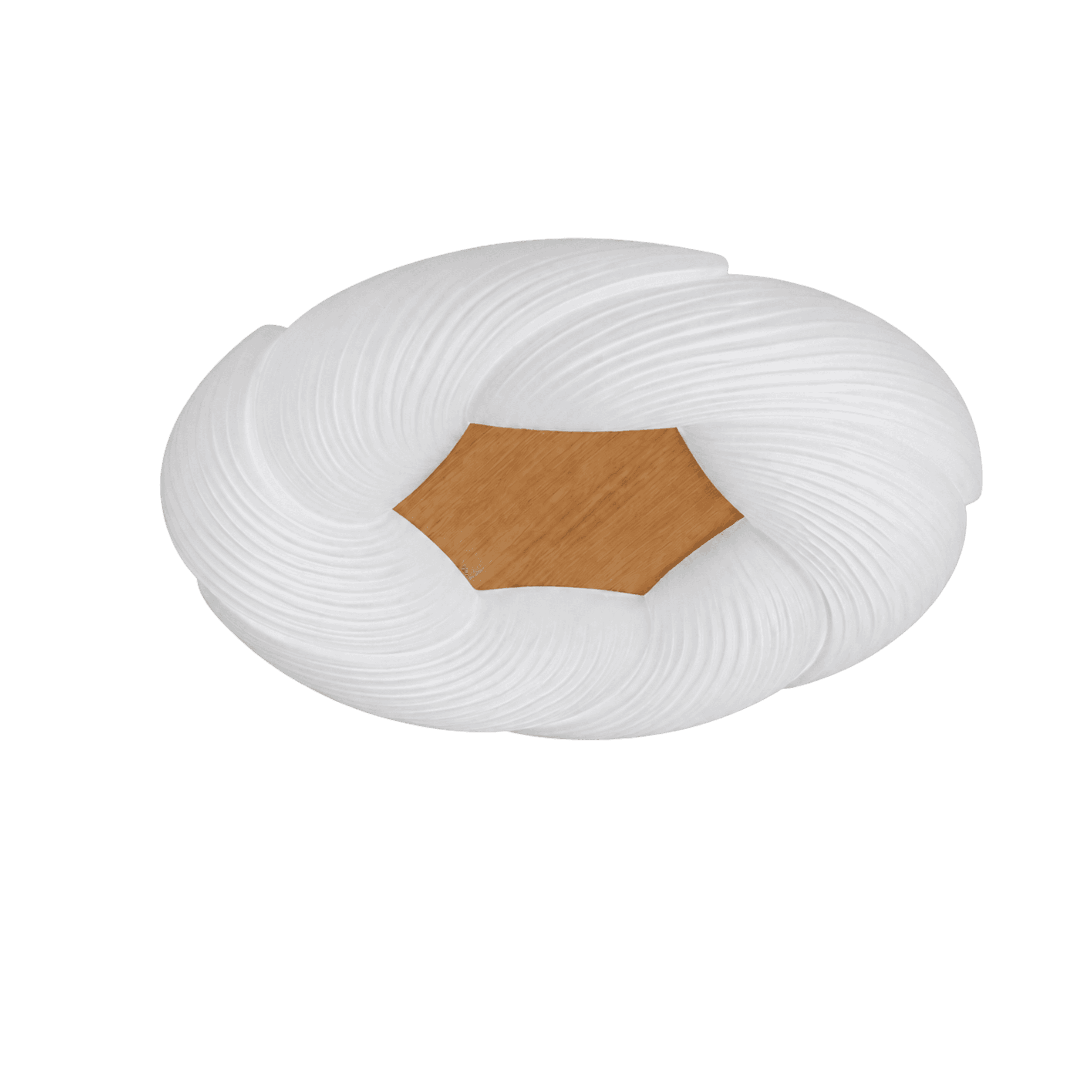 LitMeUp Floral LED in White and Wood Ceiling Light 
