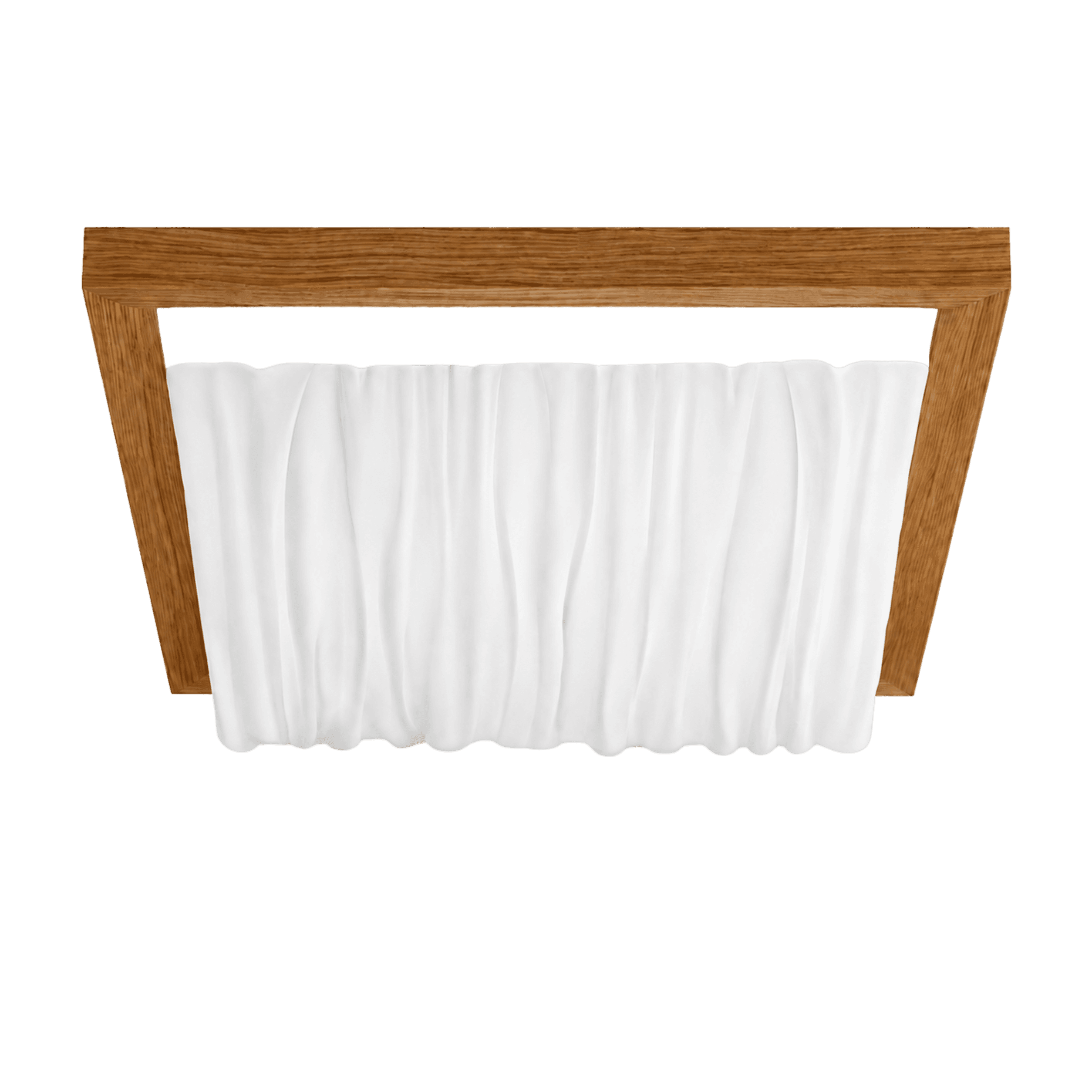 LitMeUp Square Wooden LED Ceiling Light with Ribbed White Acrylic
