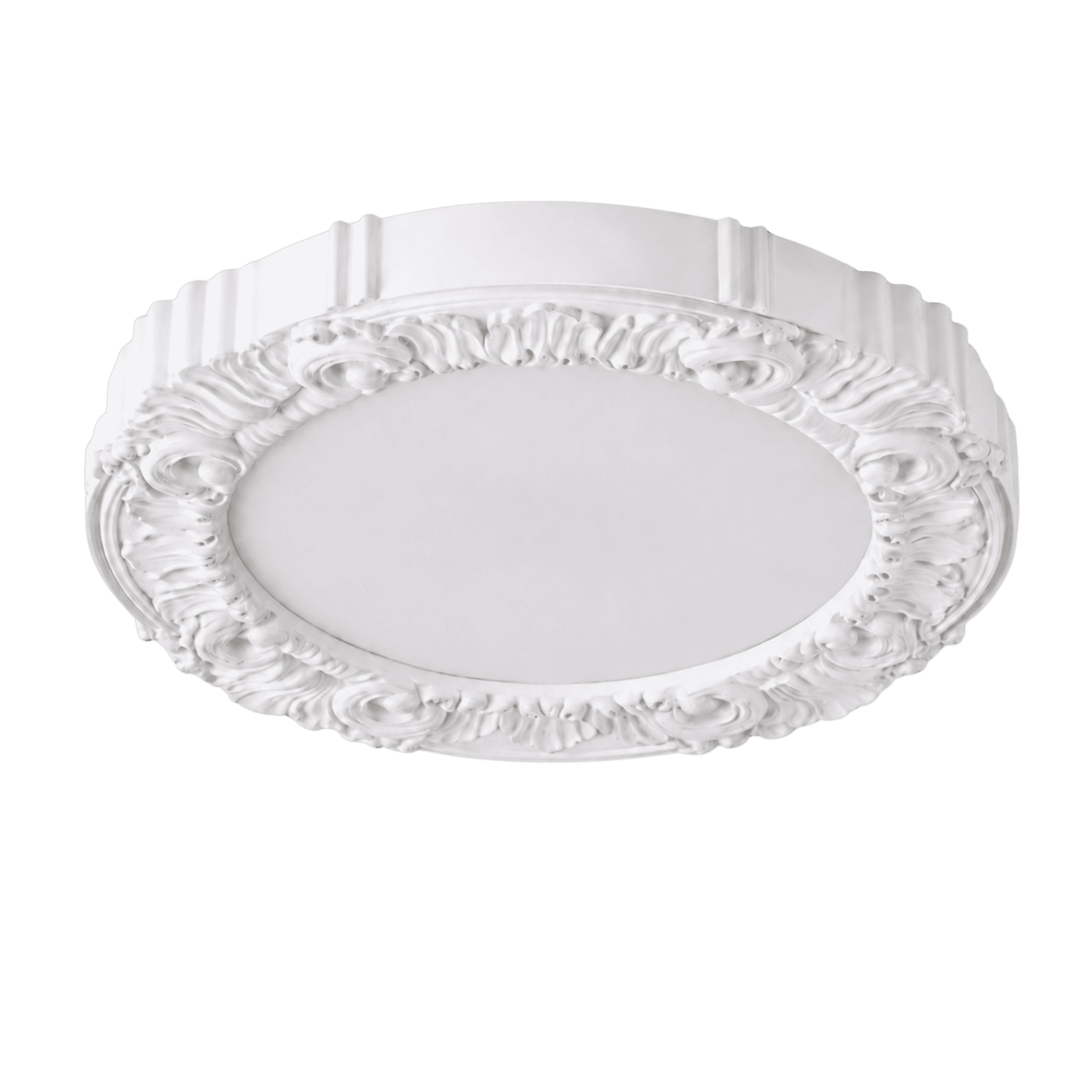 LitMeUp Ornate White LED Ceiling Light with Decorative Scrollwork