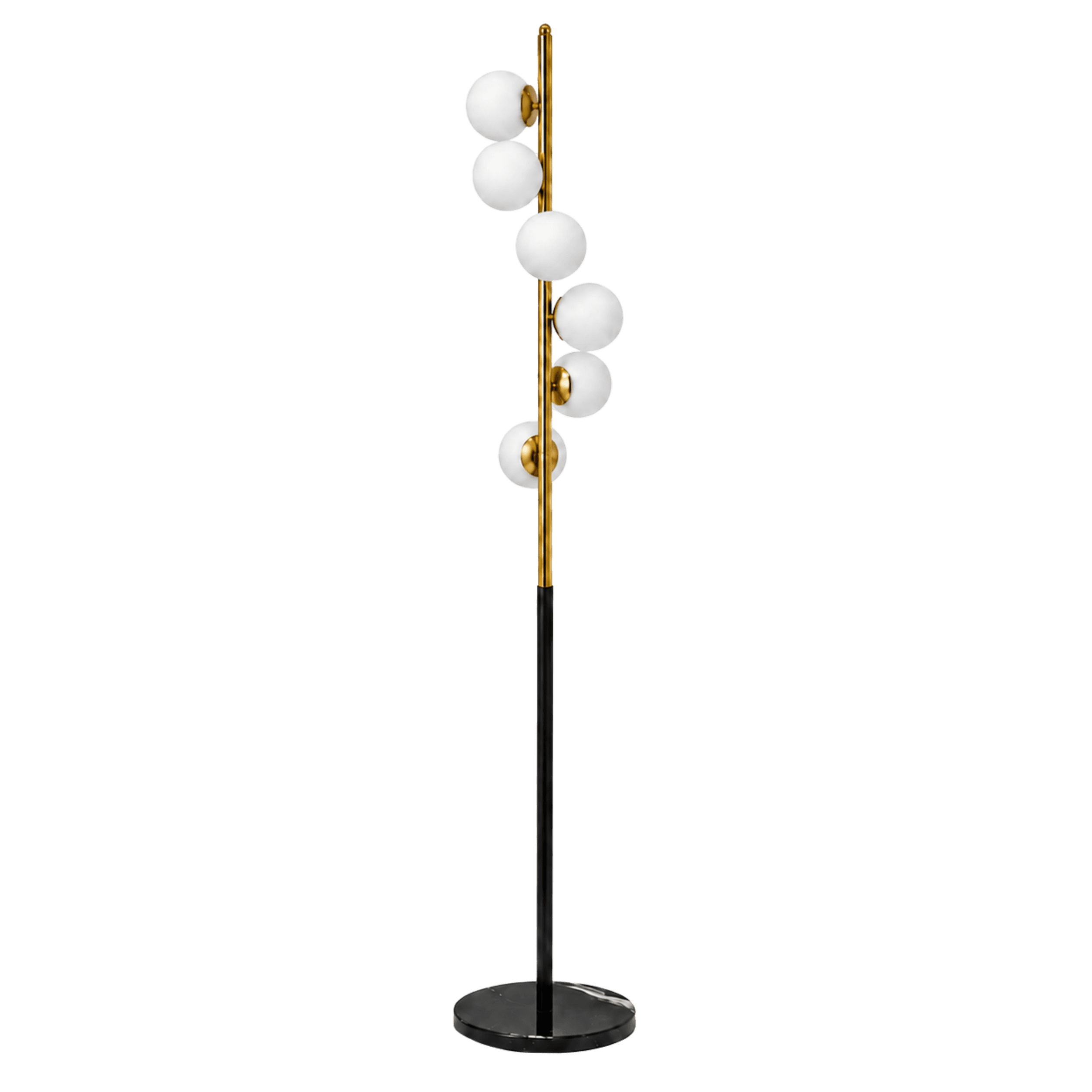 Stellar Vine  Black & Brass Multi-Globe Floor Lamp