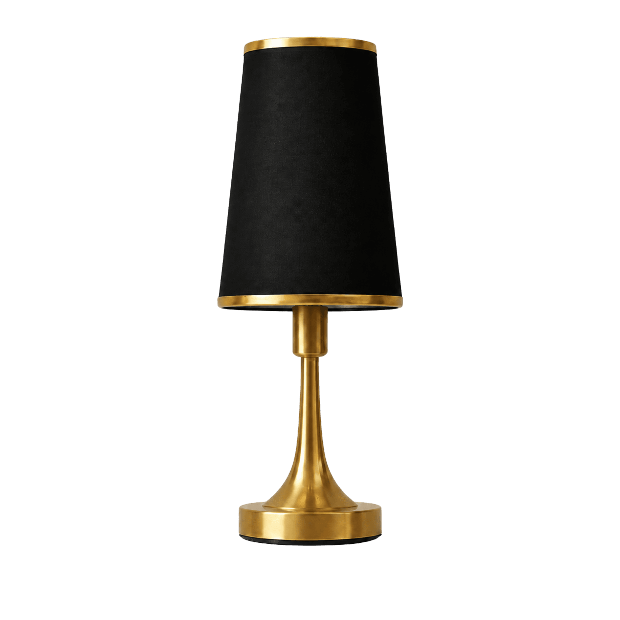 LitMeUp Black and Gold Table Lamp with Tapered Fabric Shade