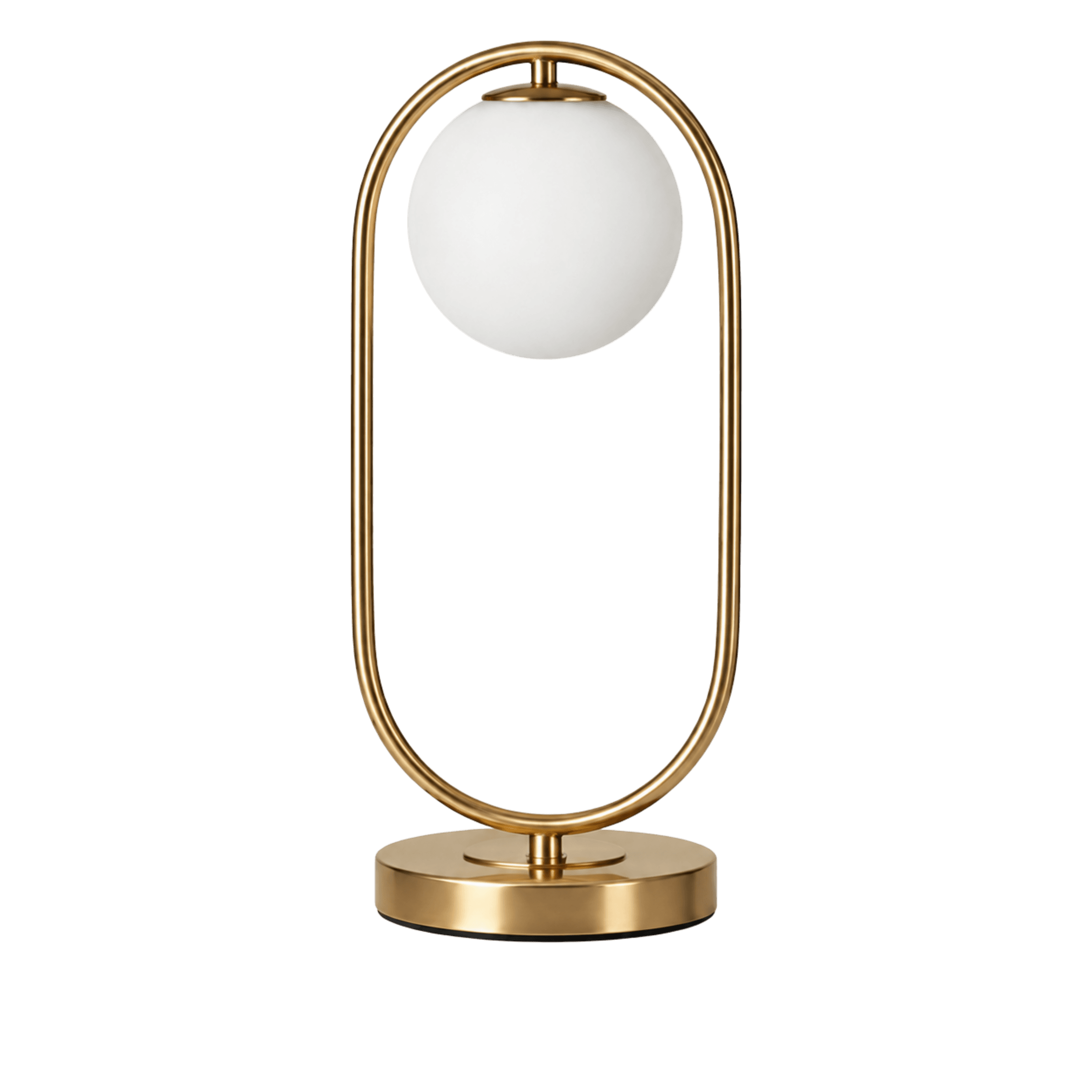 LitMeUp Golden Oval Frame Table Lamp with Glass Globe