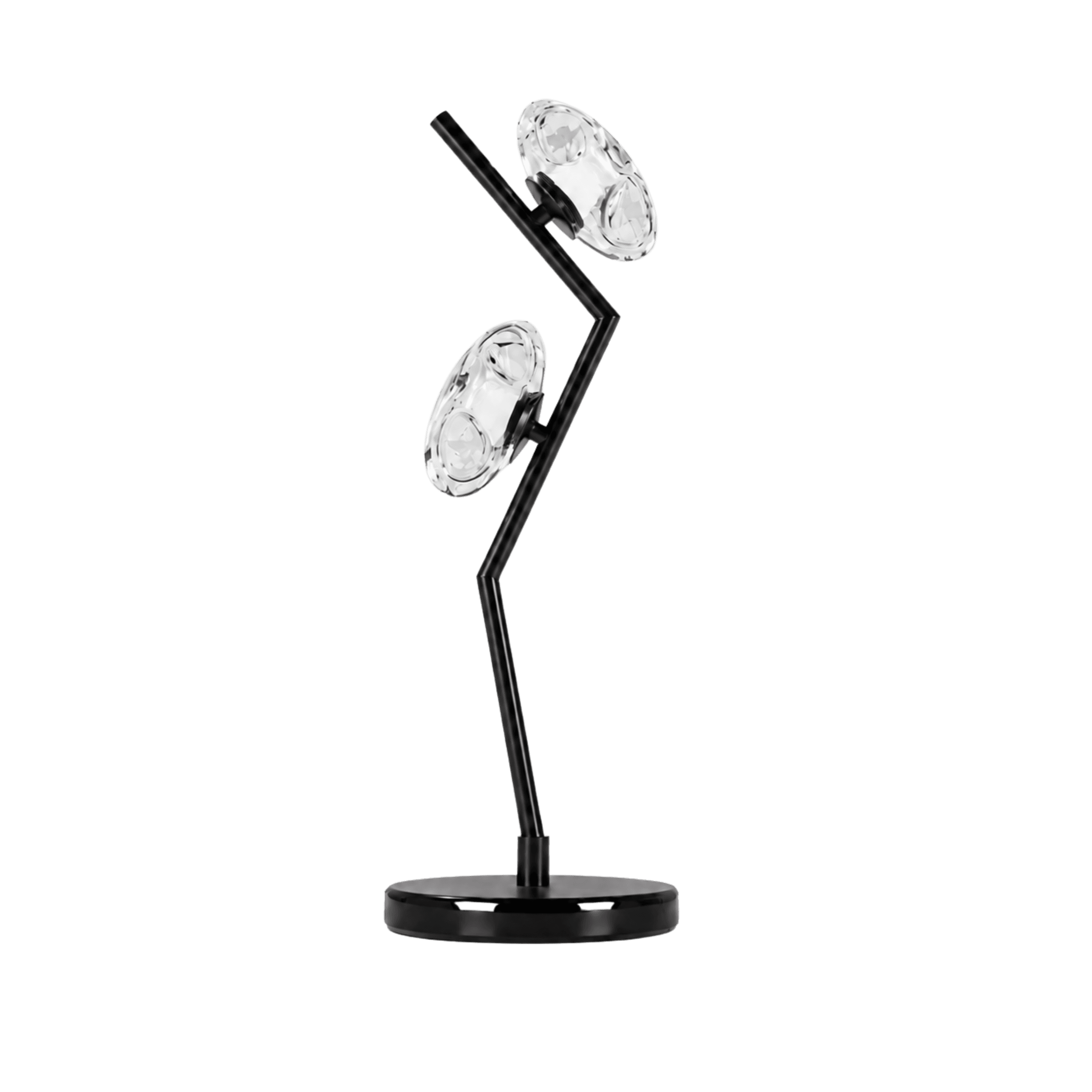 LitMeUp Zigzag LED Table Lamp with Sculptural Metal Frame