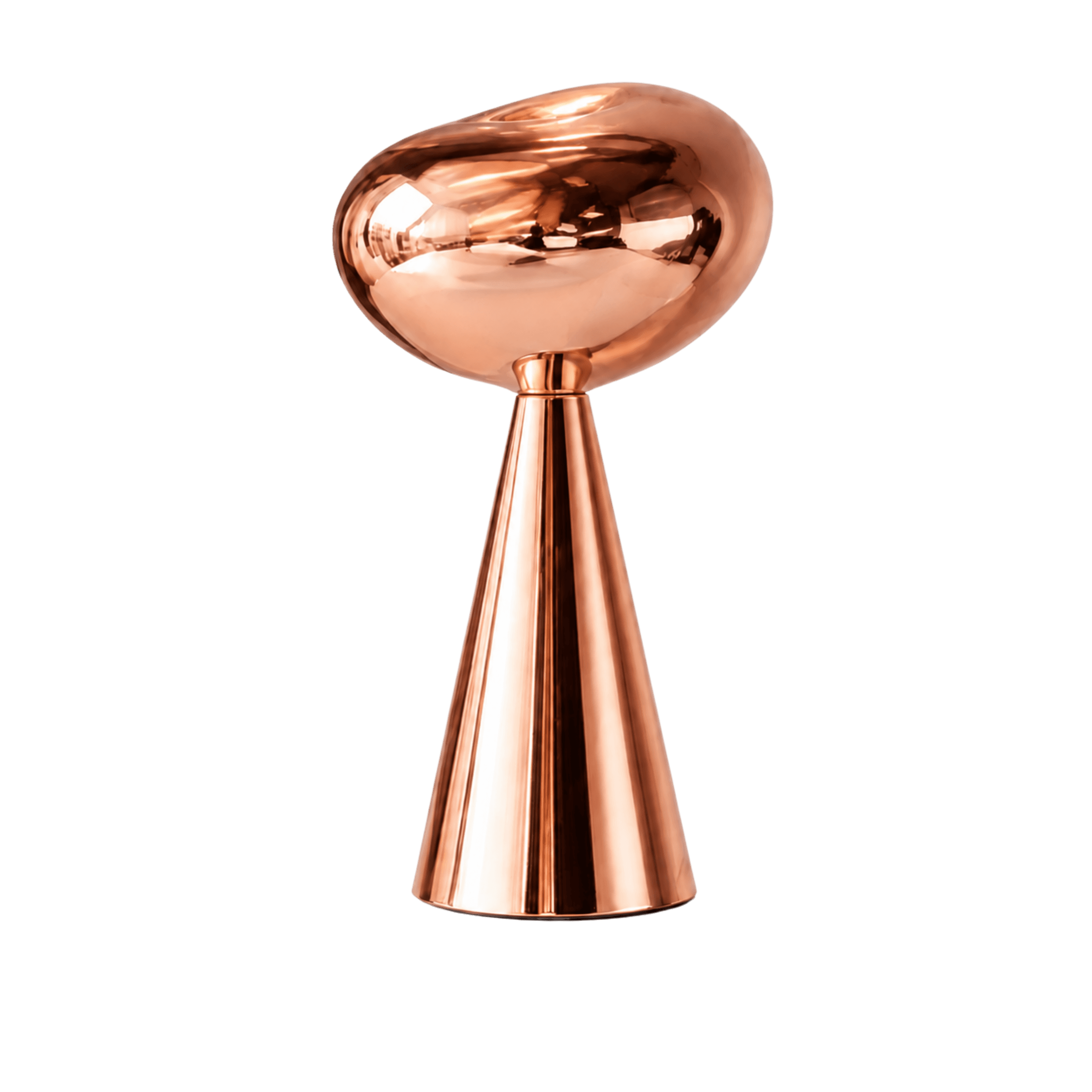 LitMeUp Rose Gold Glass Table Lamp with Sculptural Shade