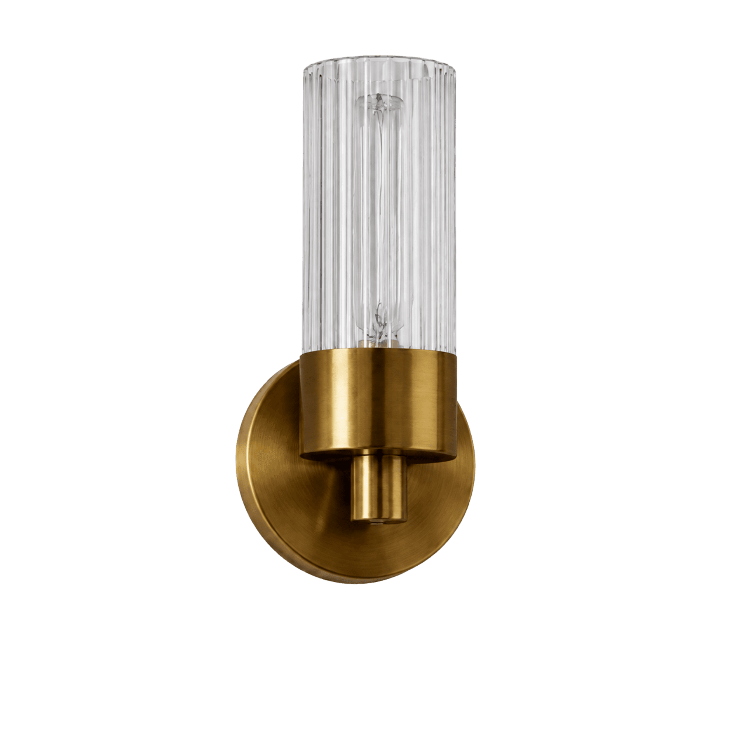 Compact Ribbed Glass Wall Light