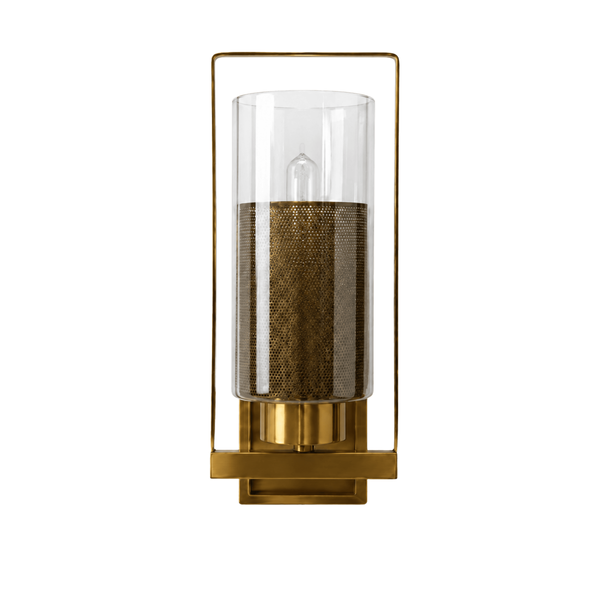 Golden Frame Mesh Cylinder Wall Light