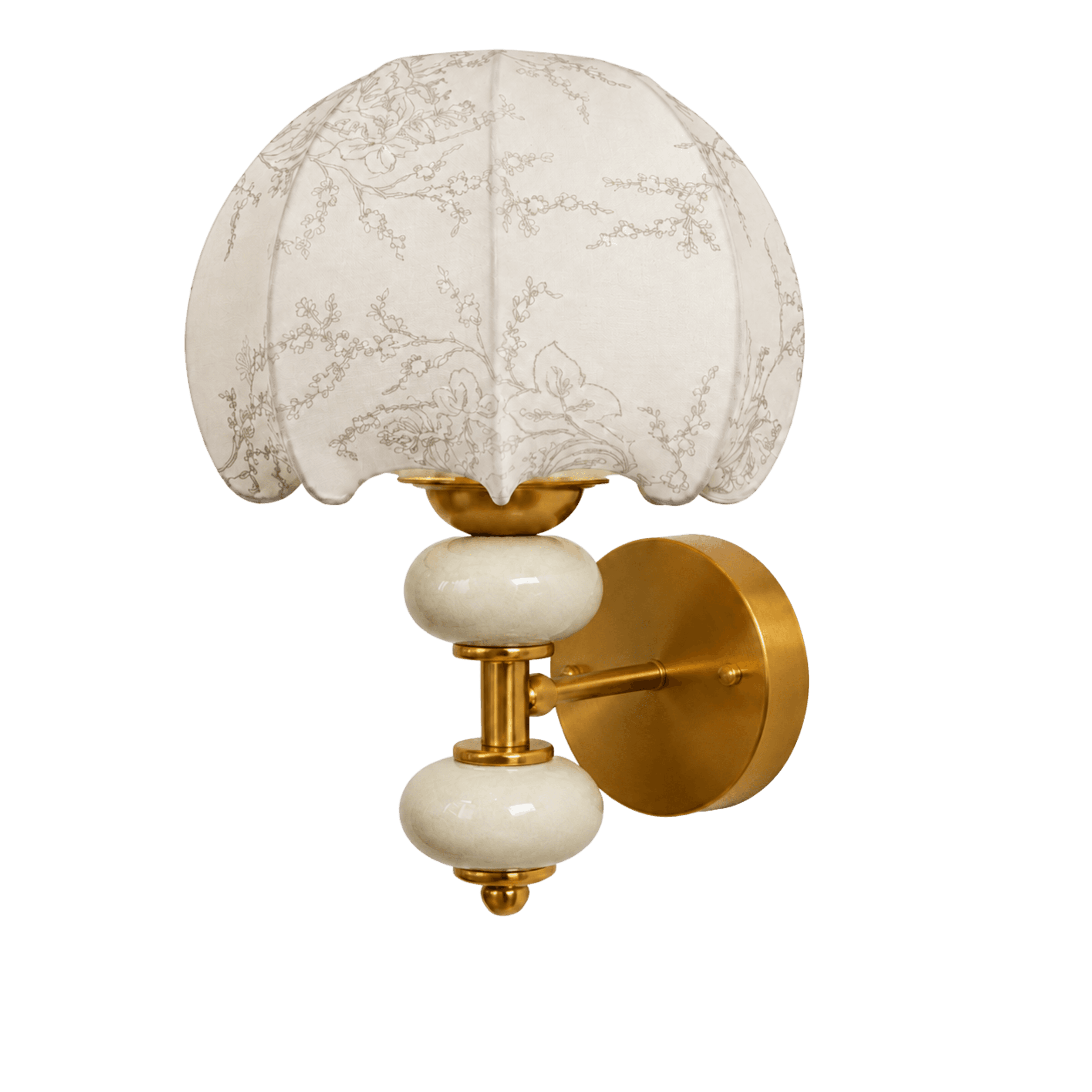 Vintage Floral Scallop Wall Sconce