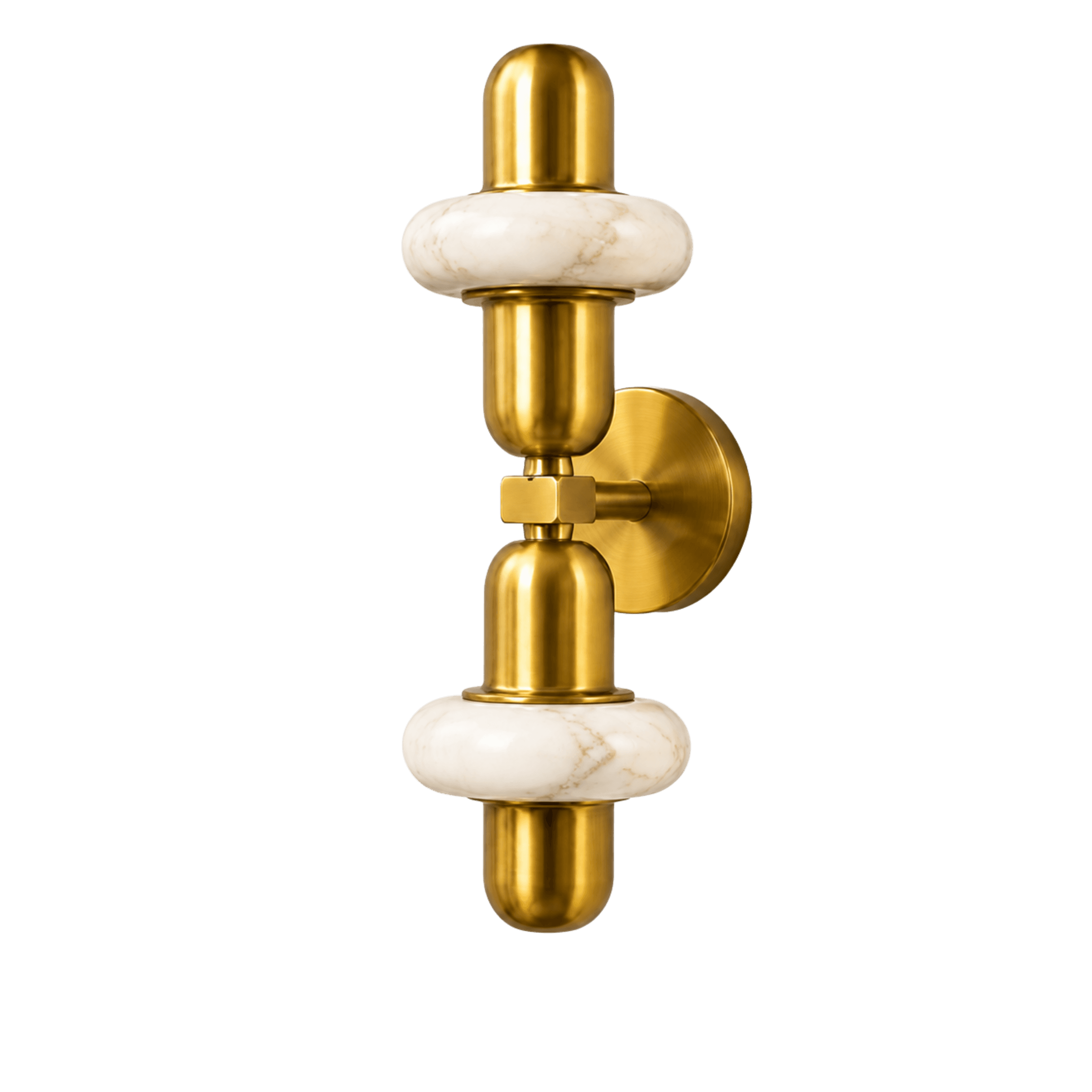 Twin Capsule Marble Ring Wall Light