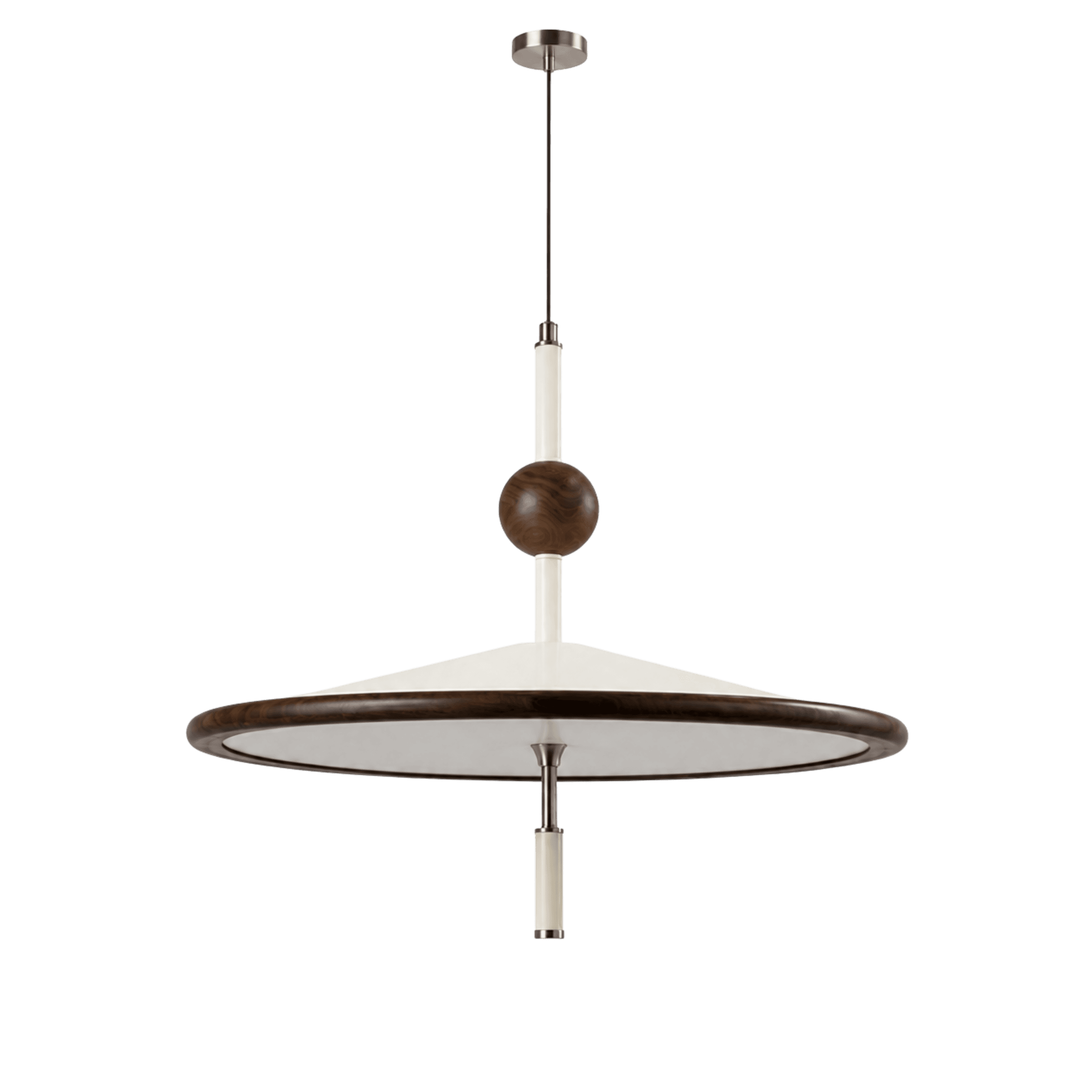 Tray Disc Wood Accent Pendant Light