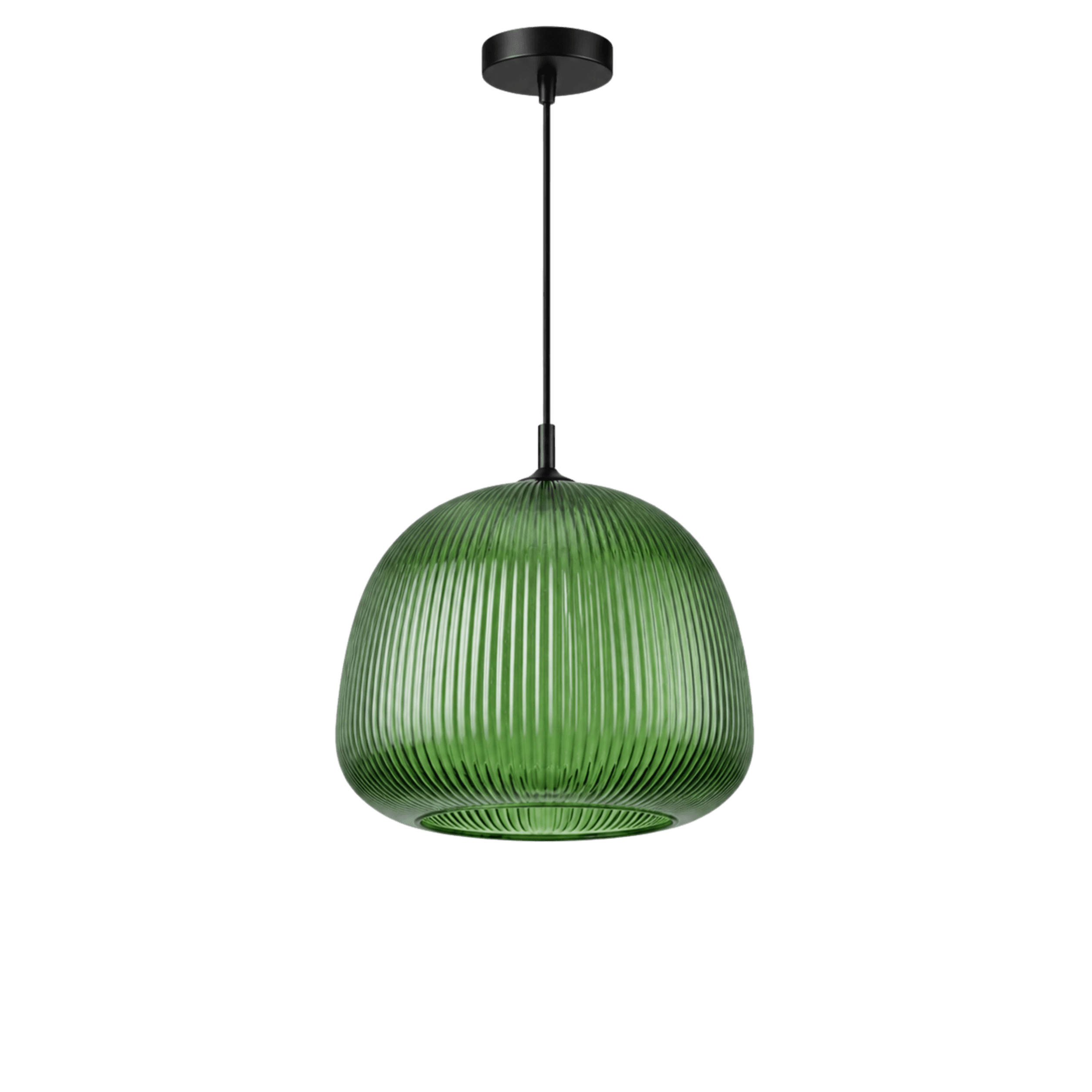 Ribbed Glass Dome Pendant Light