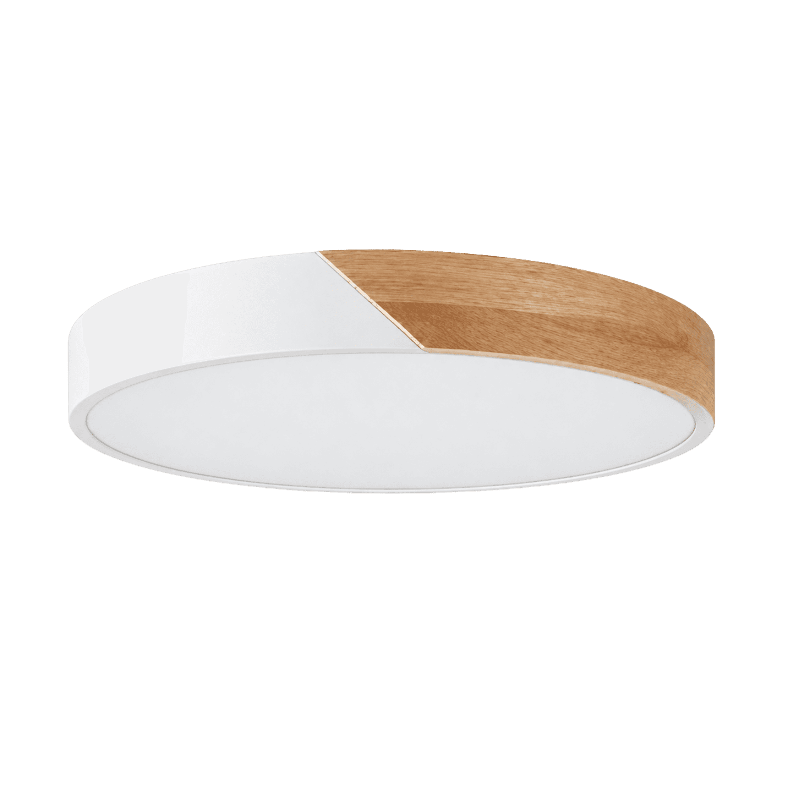 LitMeUp Two-Tone Round LED Ceiling Light in Wood and Metal