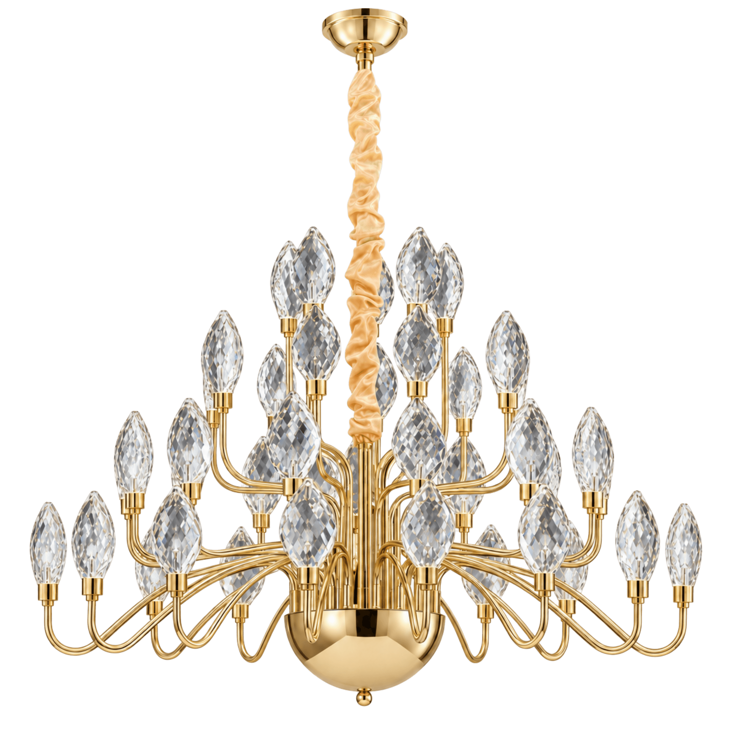 Crystal Leaf Tiered Chandelier Light