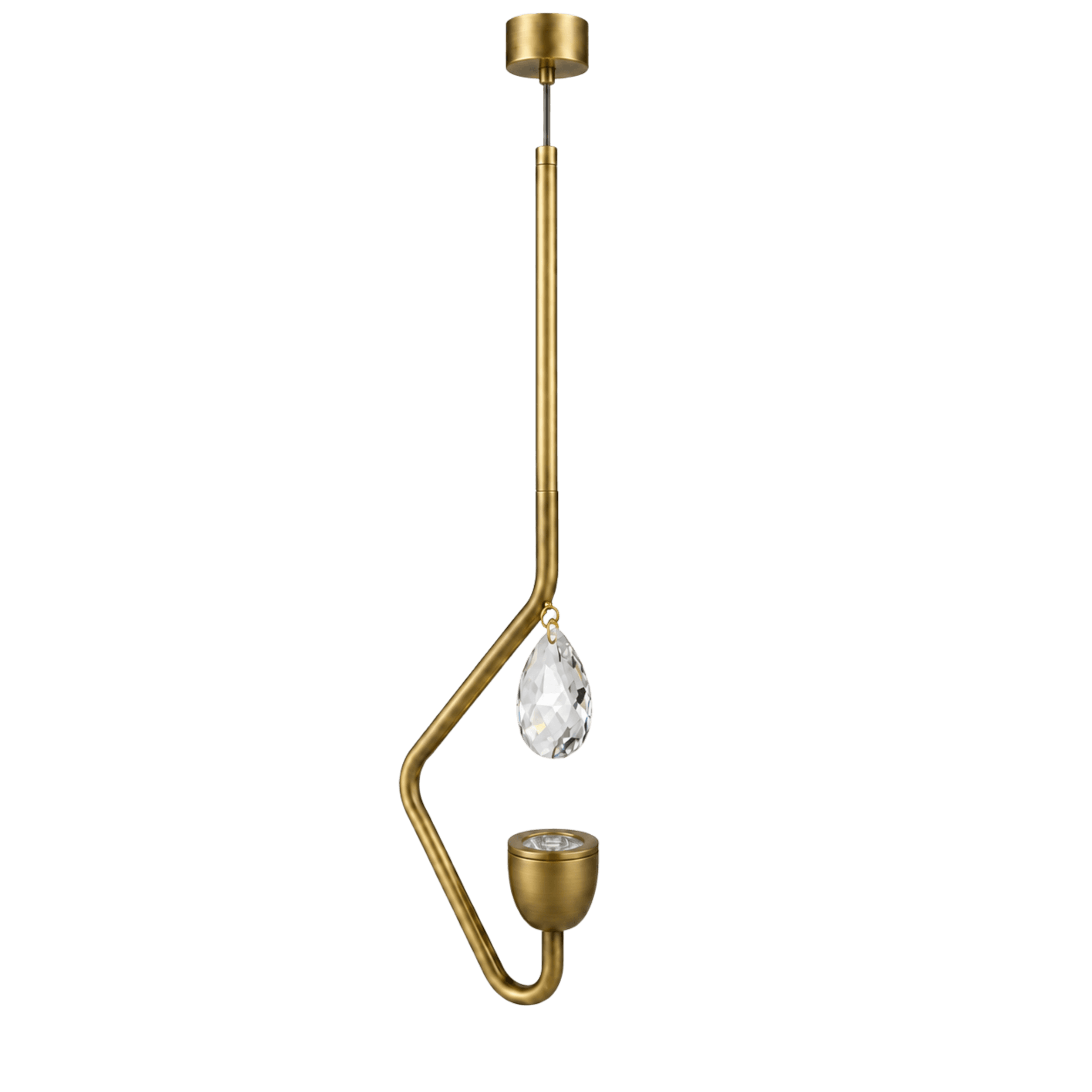 Bent Stem Crystal Pendant Light