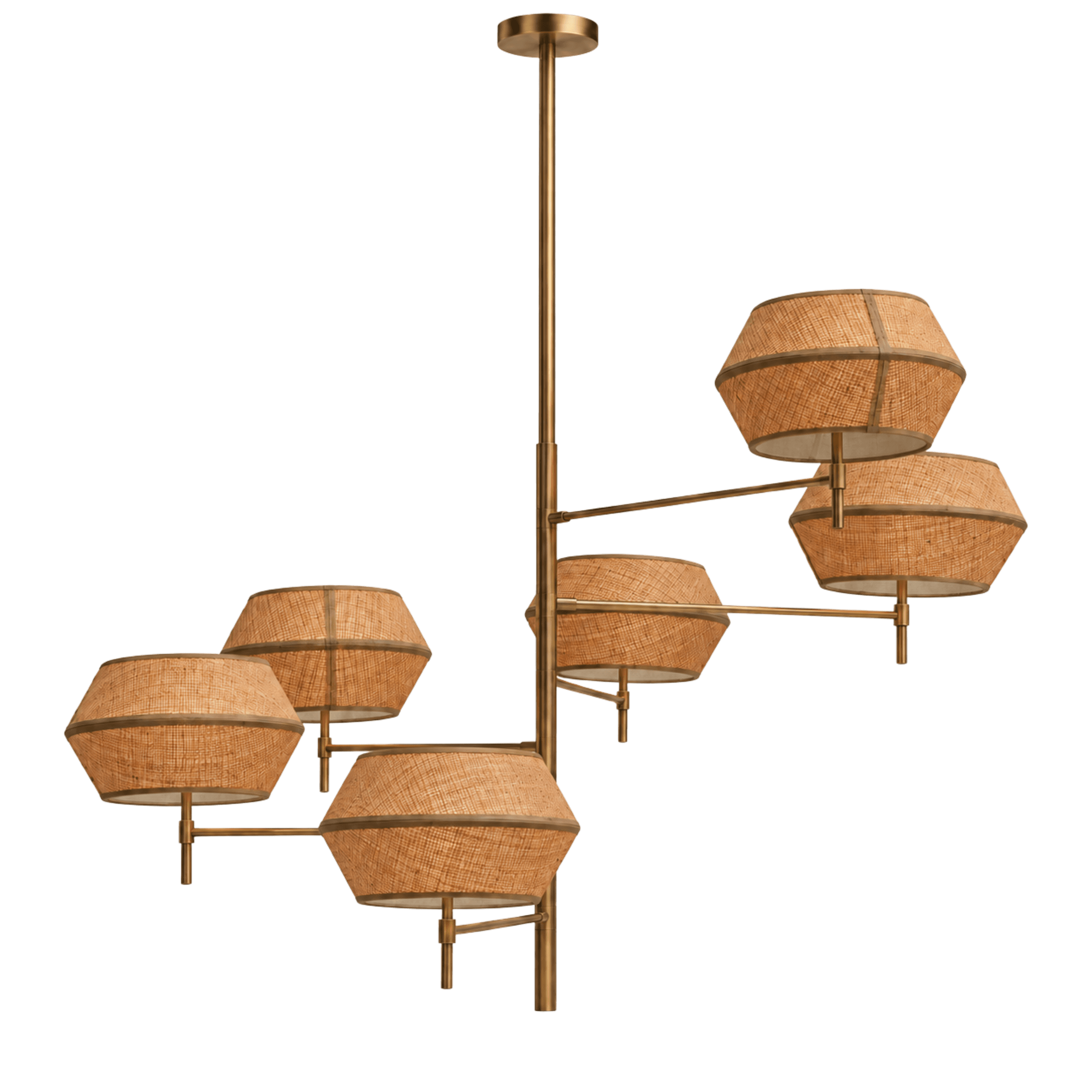 Vertical Spiral Jute Chandelier Light