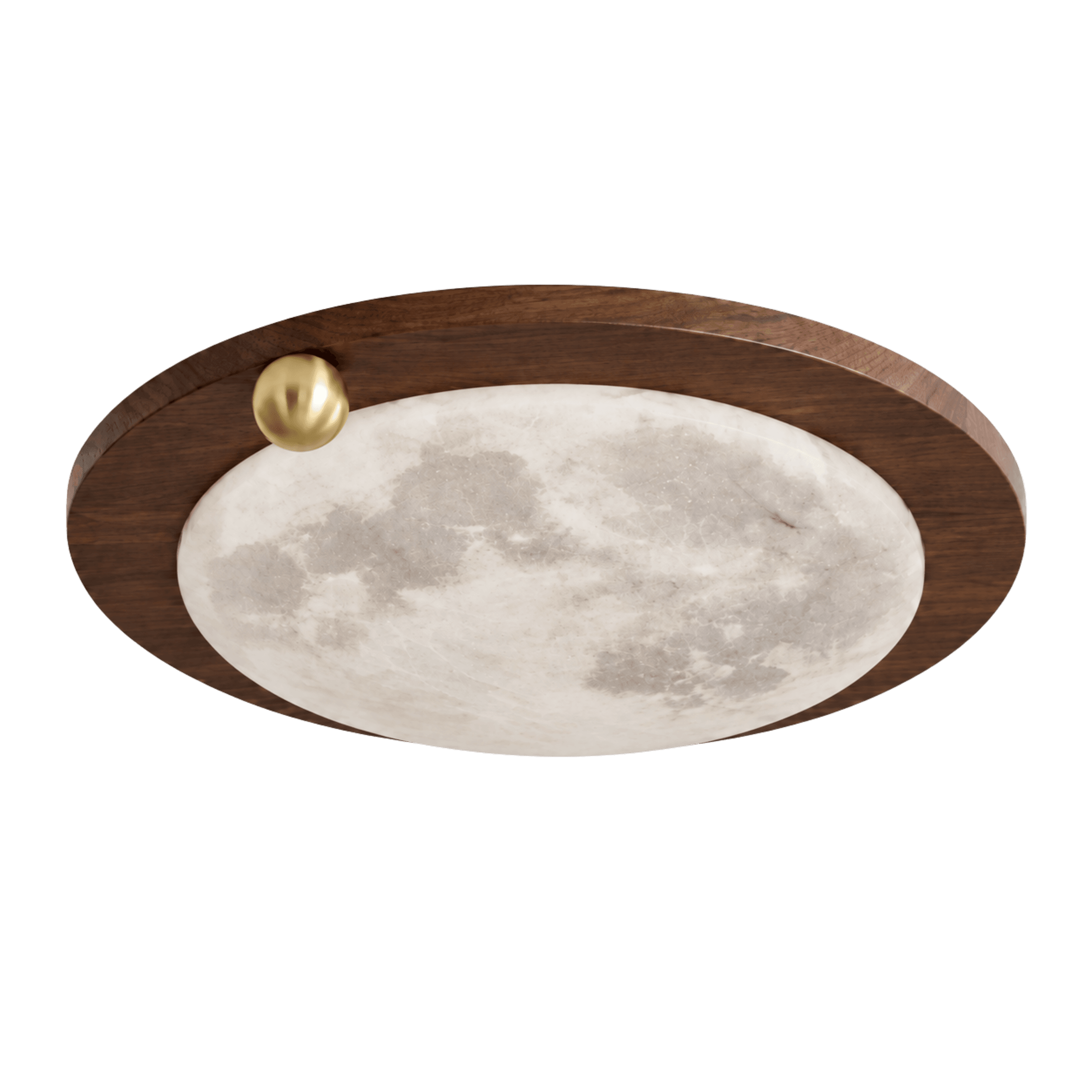 LitMeUp Walnut-Finish Moon Effect LED Ceiling Light