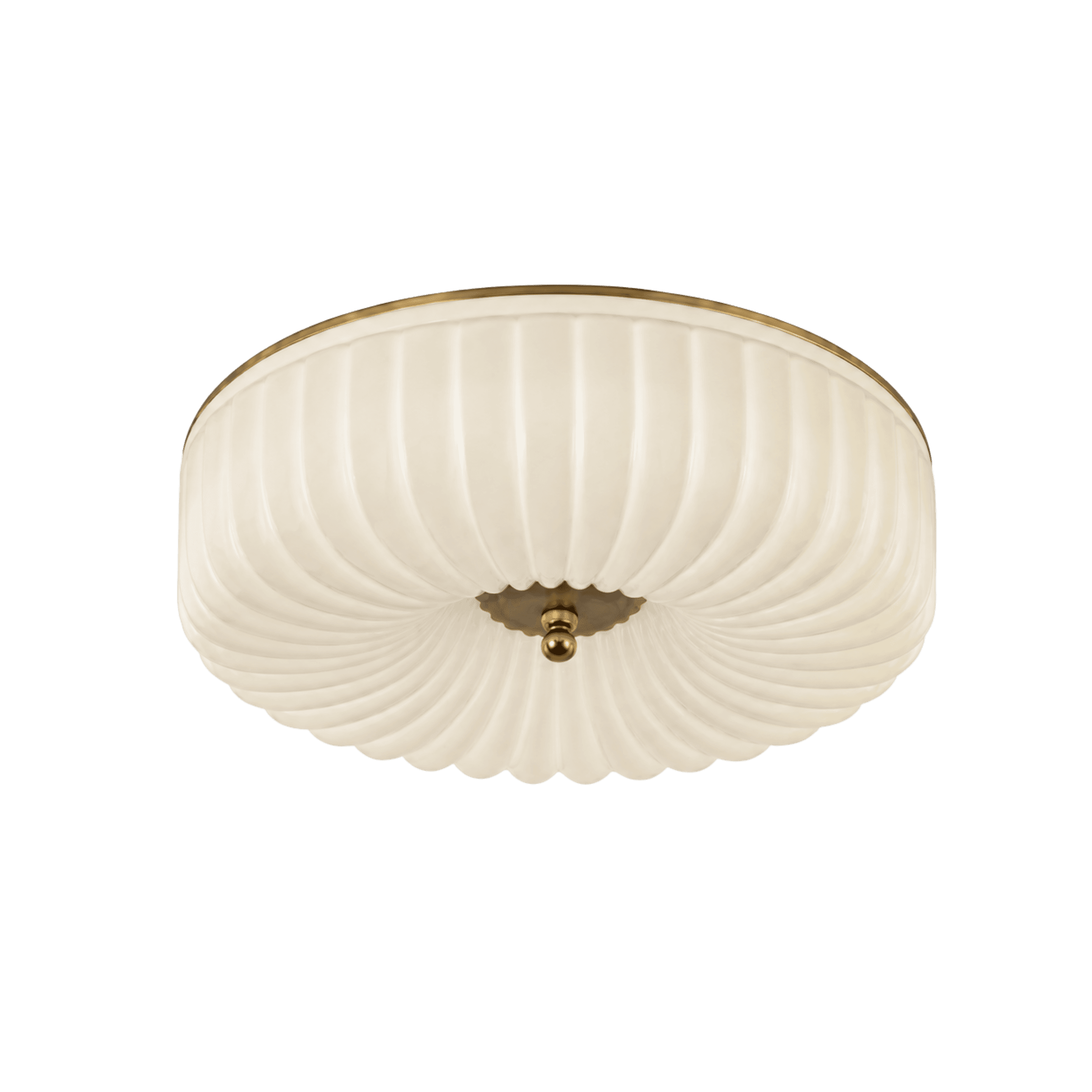 LitMeUp Ribbed Glass LED Ceiling Light in Milk Yellow