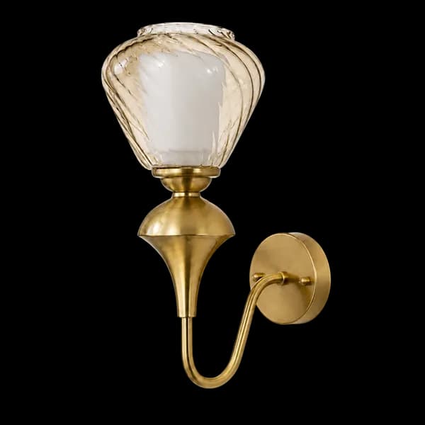 Amber Swirl Trumpet Wall Light
