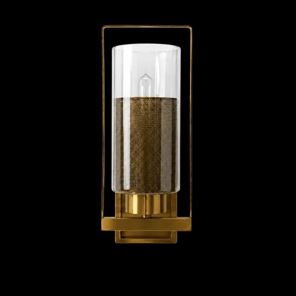 Golden Frame Mesh Cylinder Wall Light