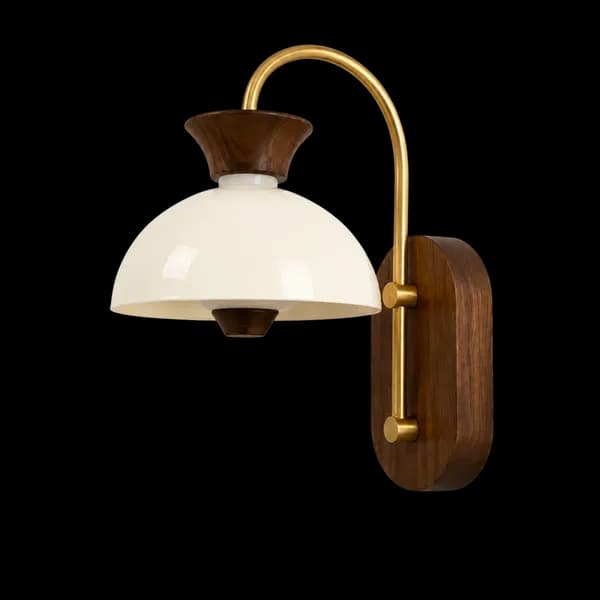 Walnut Arc Dome Wall Light
