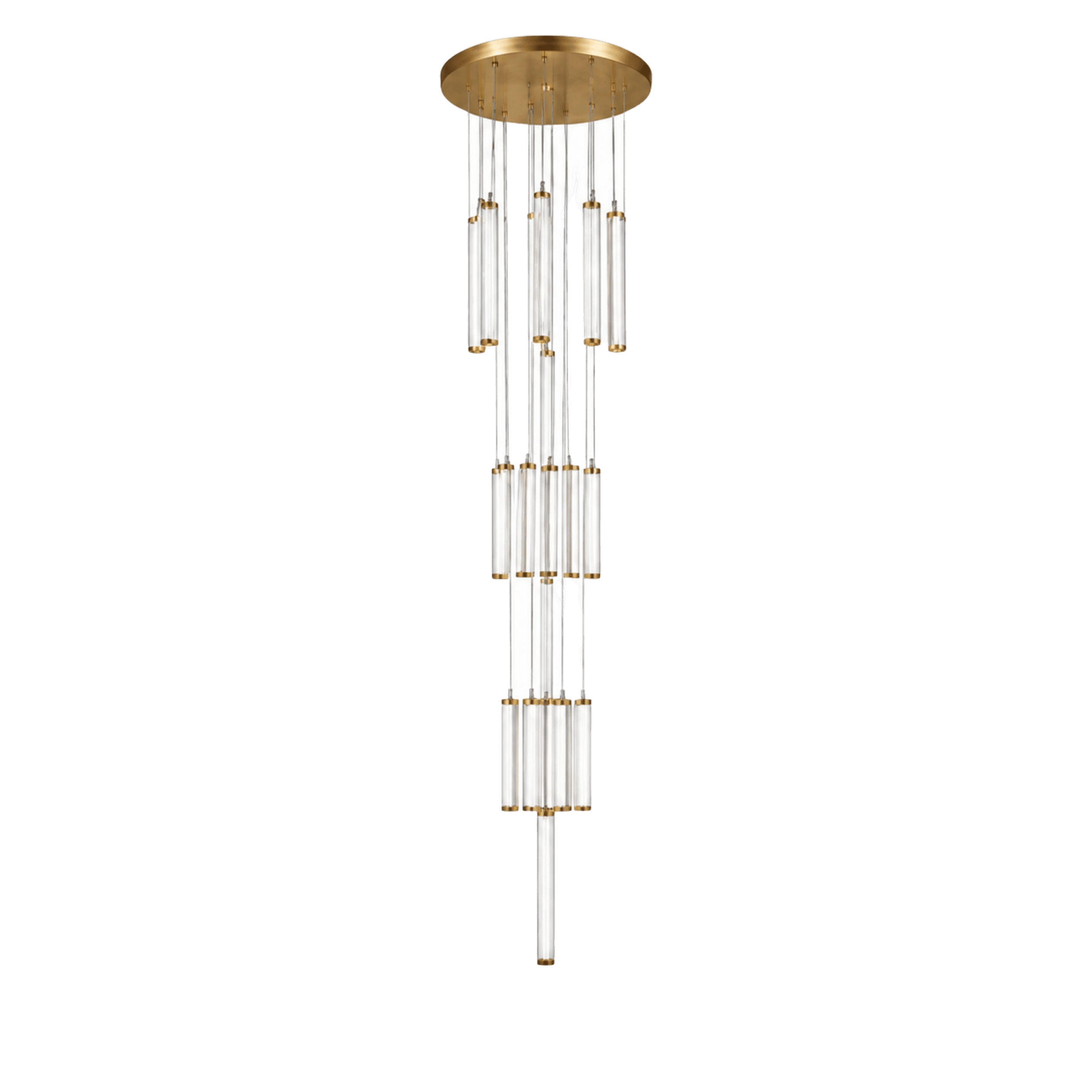 Multi-Tier Fluted Tube Chandelier Light