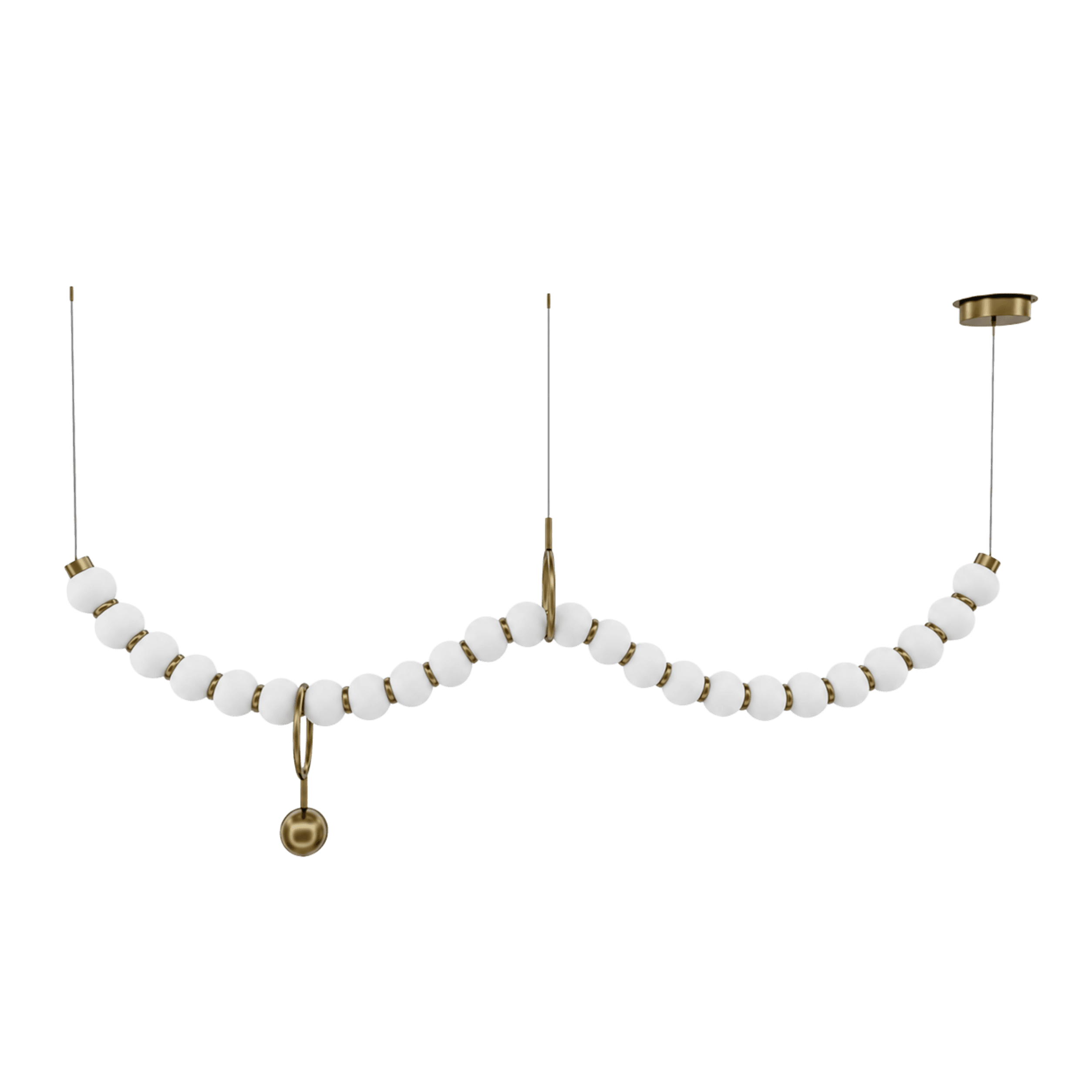Wavy Bead Strand Chandelier Light