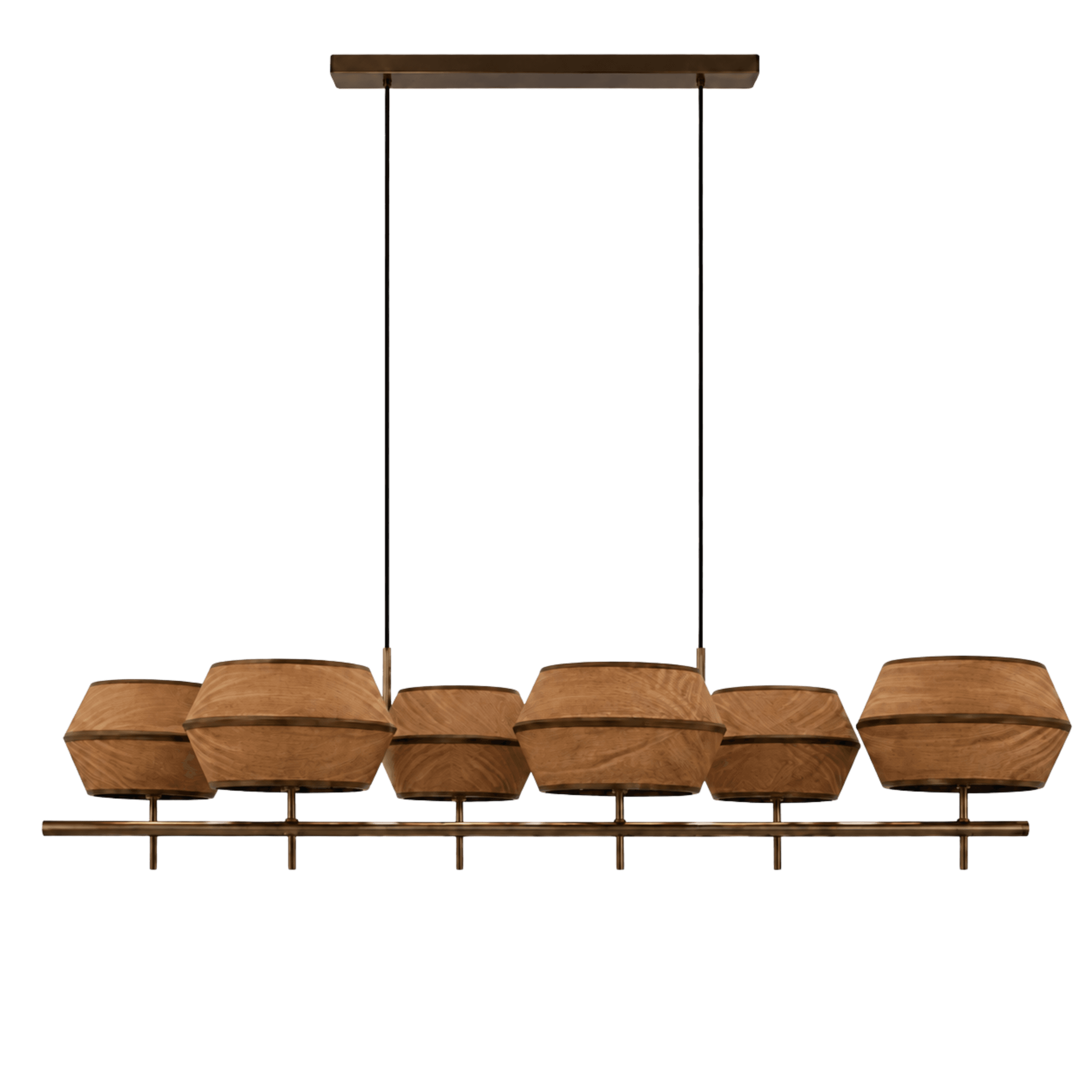 Jute Drum Linear Chandelier Light