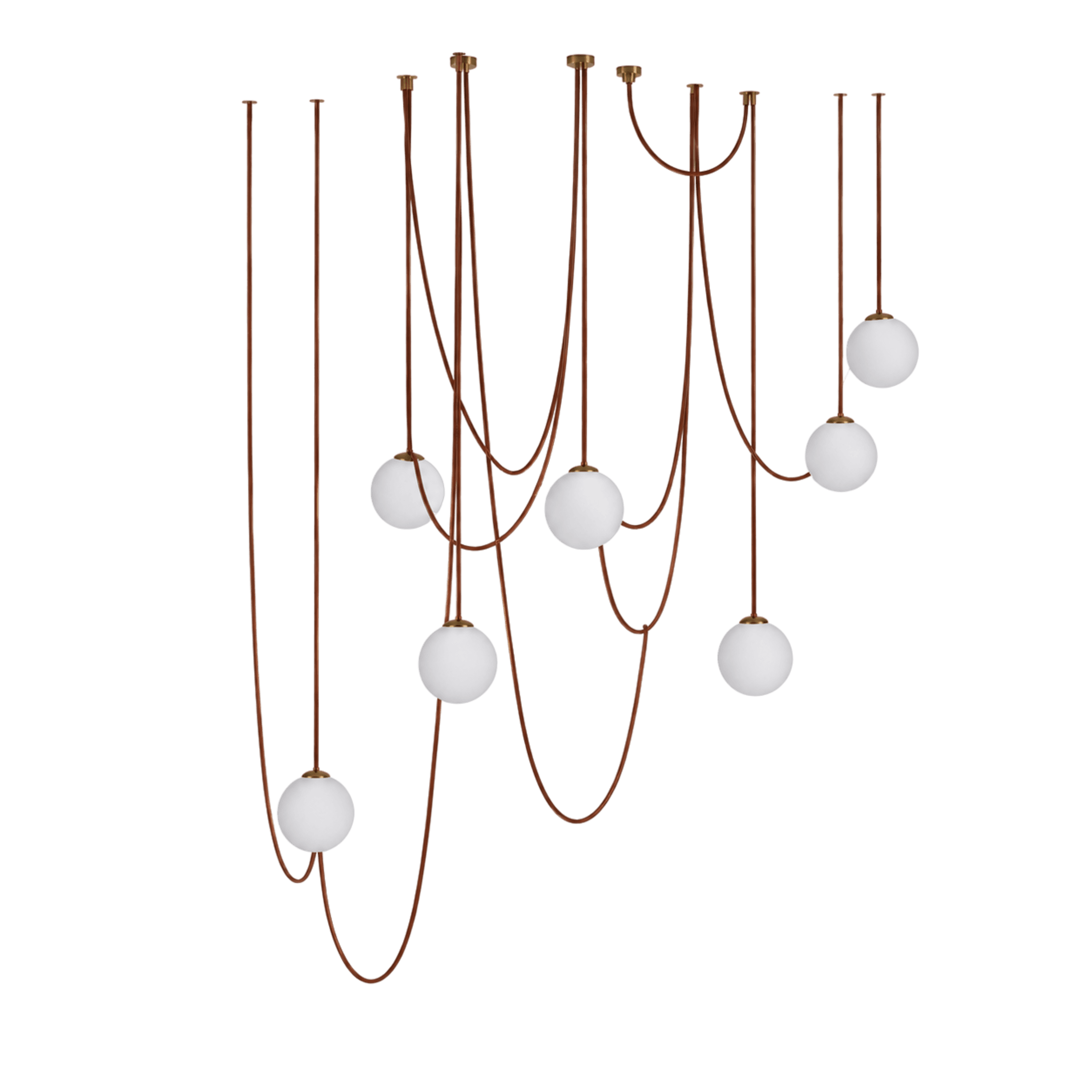 Draped Leather Cord Chandelier Light