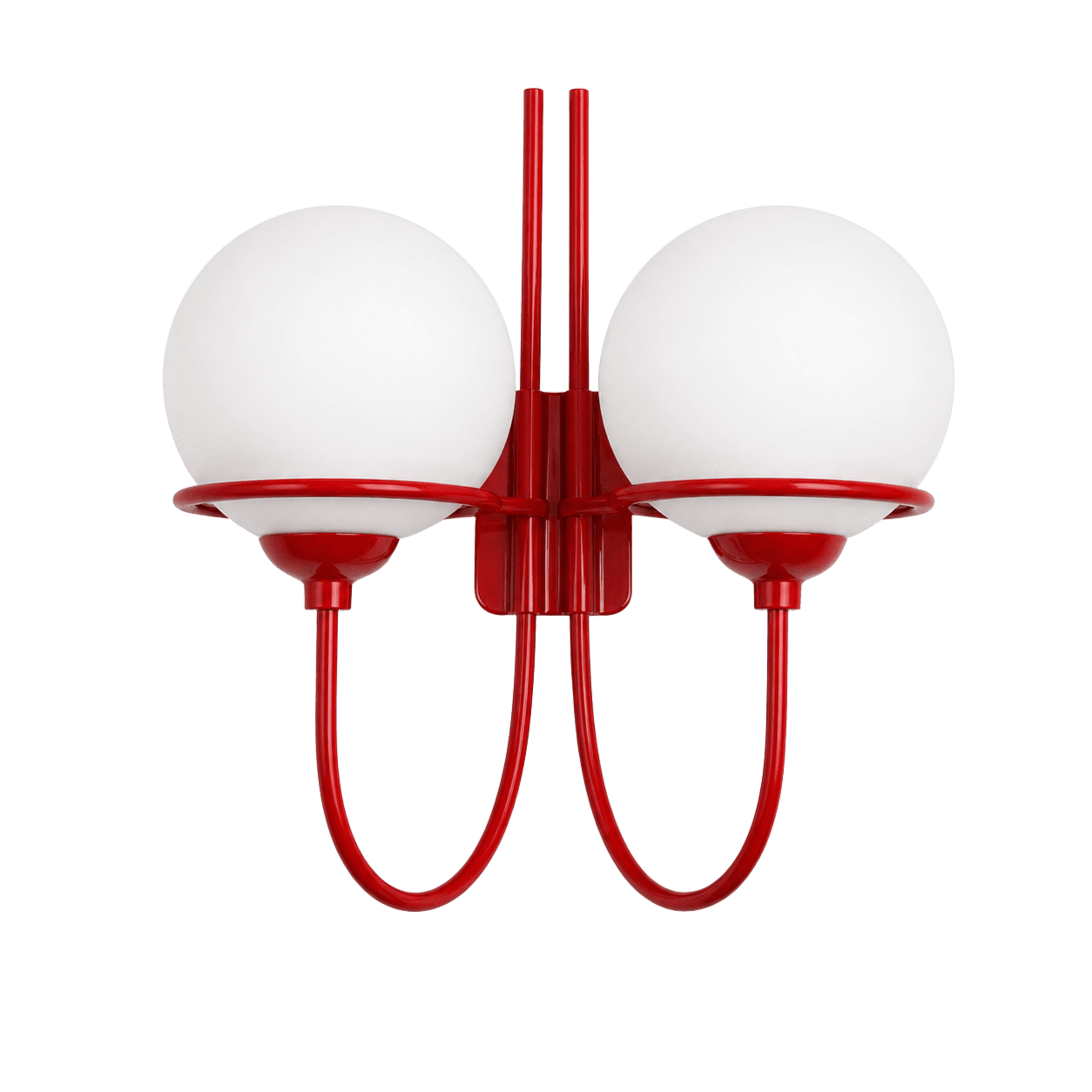 Twin Red Loop Globe Wall Light