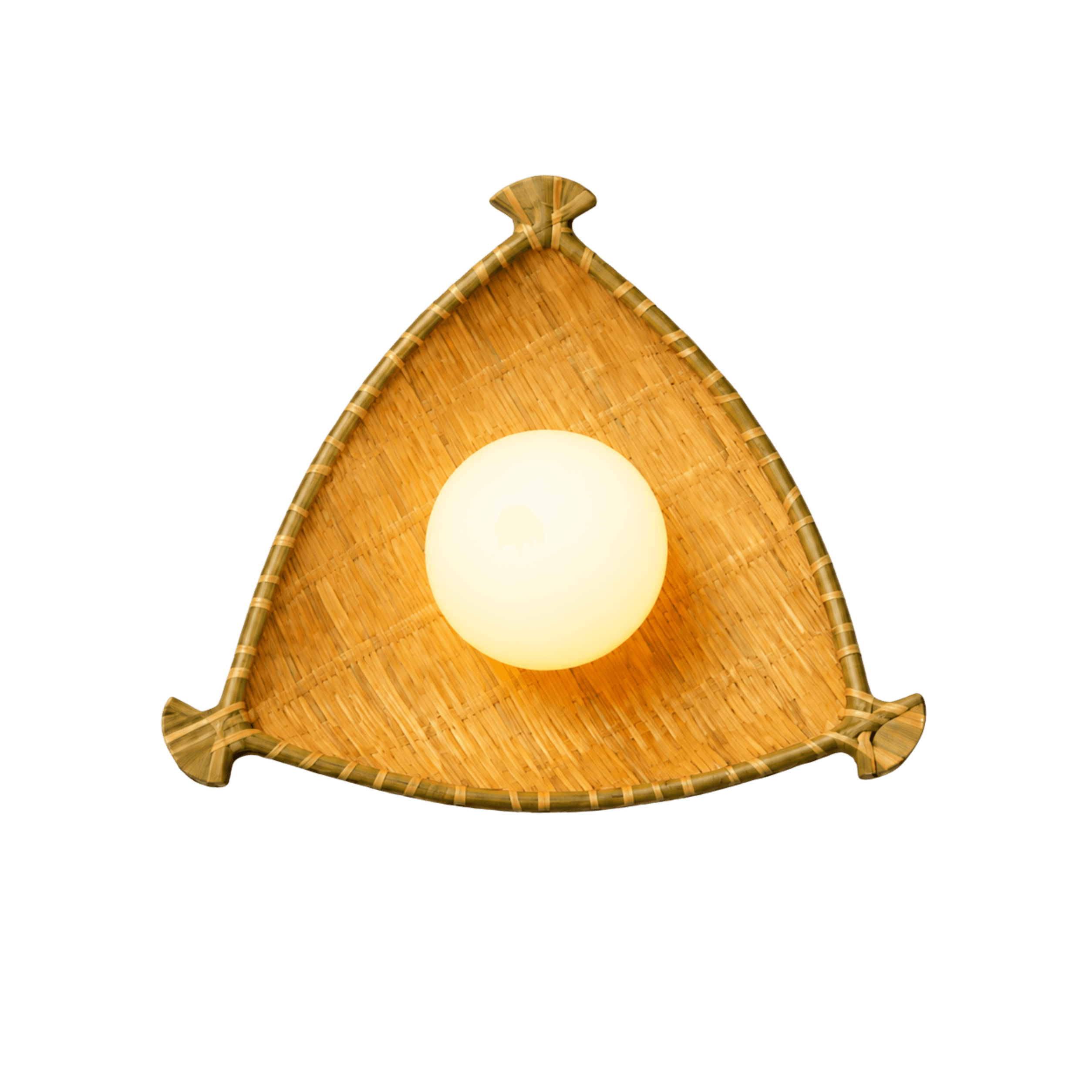 Woven Cane Triangle Wall Light
