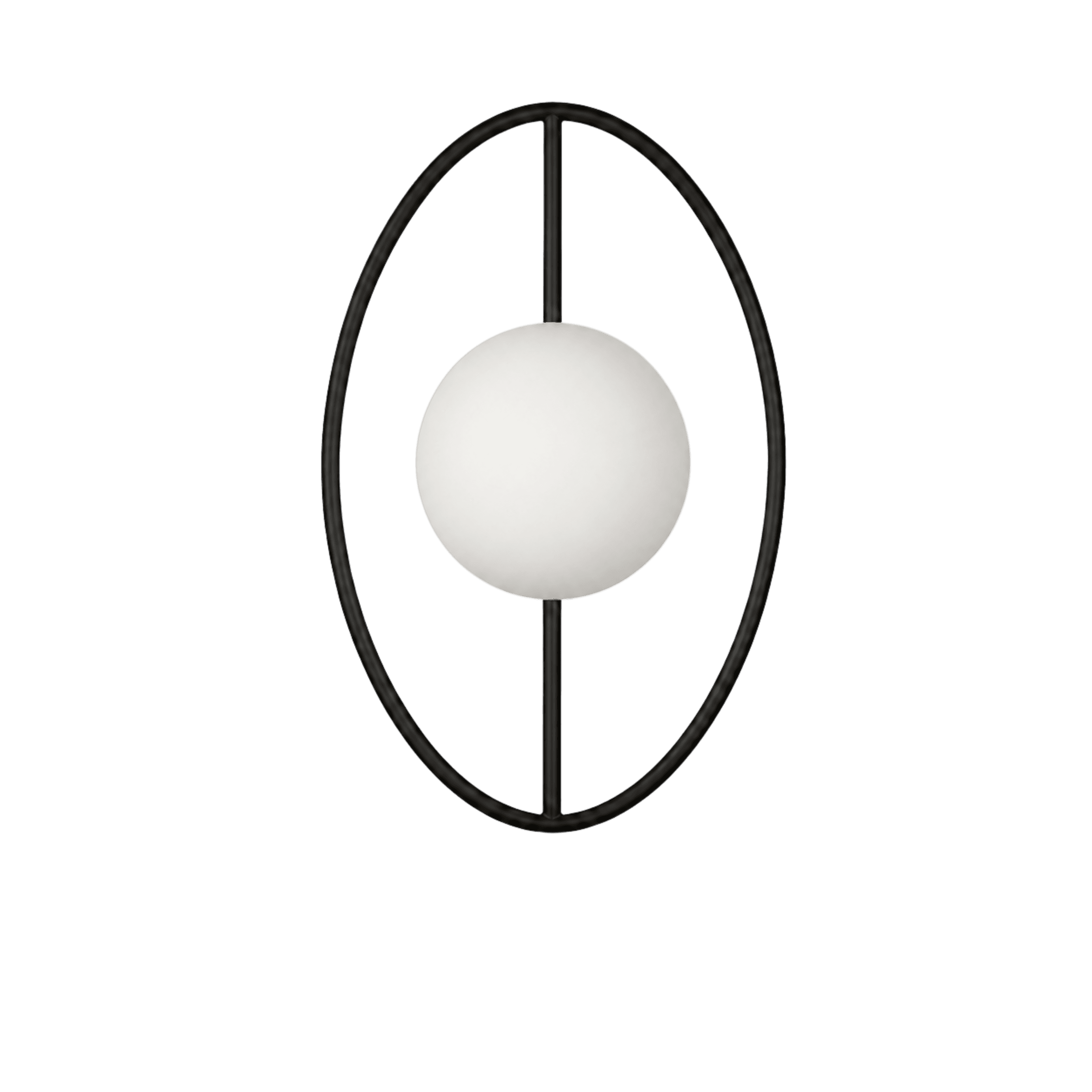 Black Oval Ring Wall Light