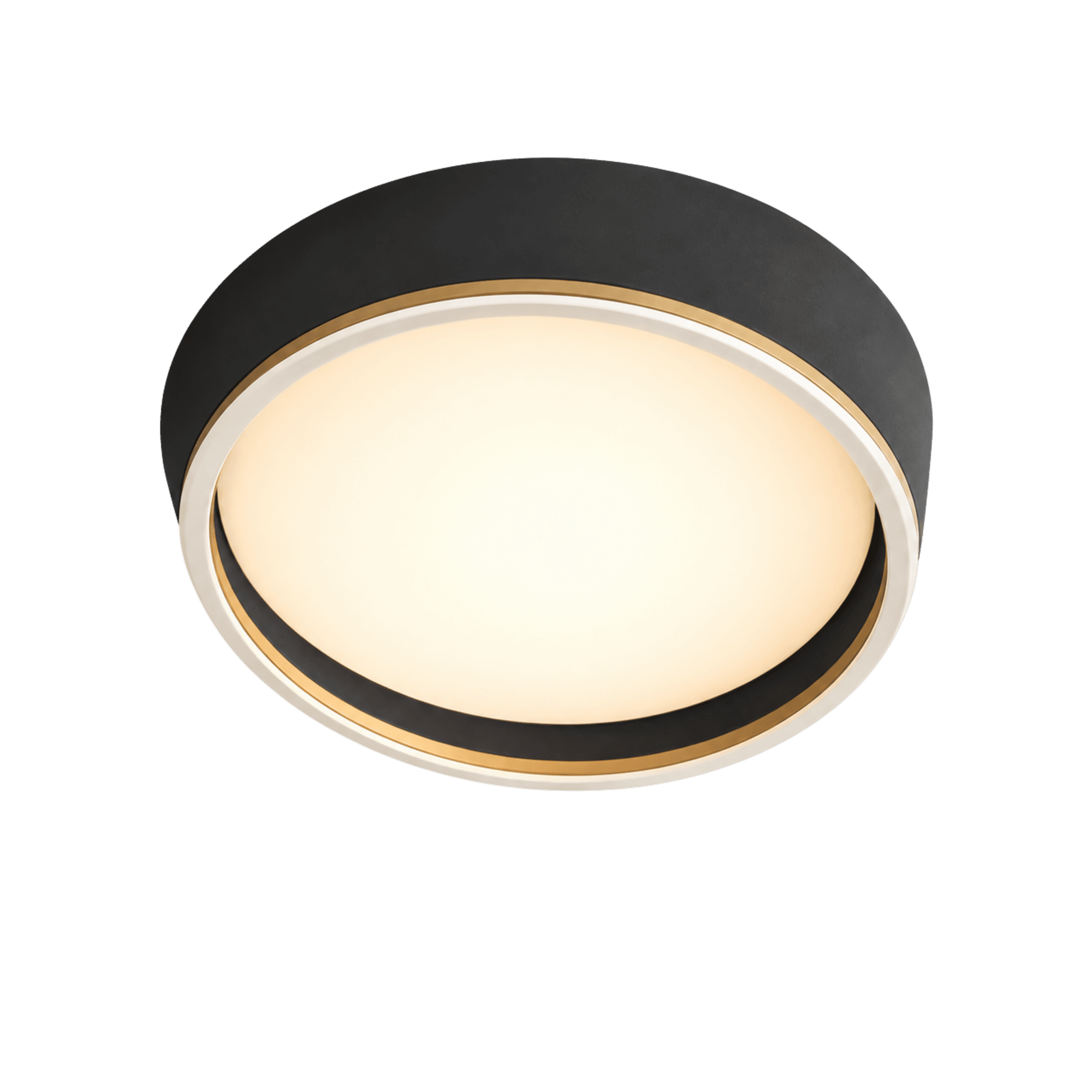 LitMeUp Round Grey and Gold LED Ceiling Light with Layered Rim