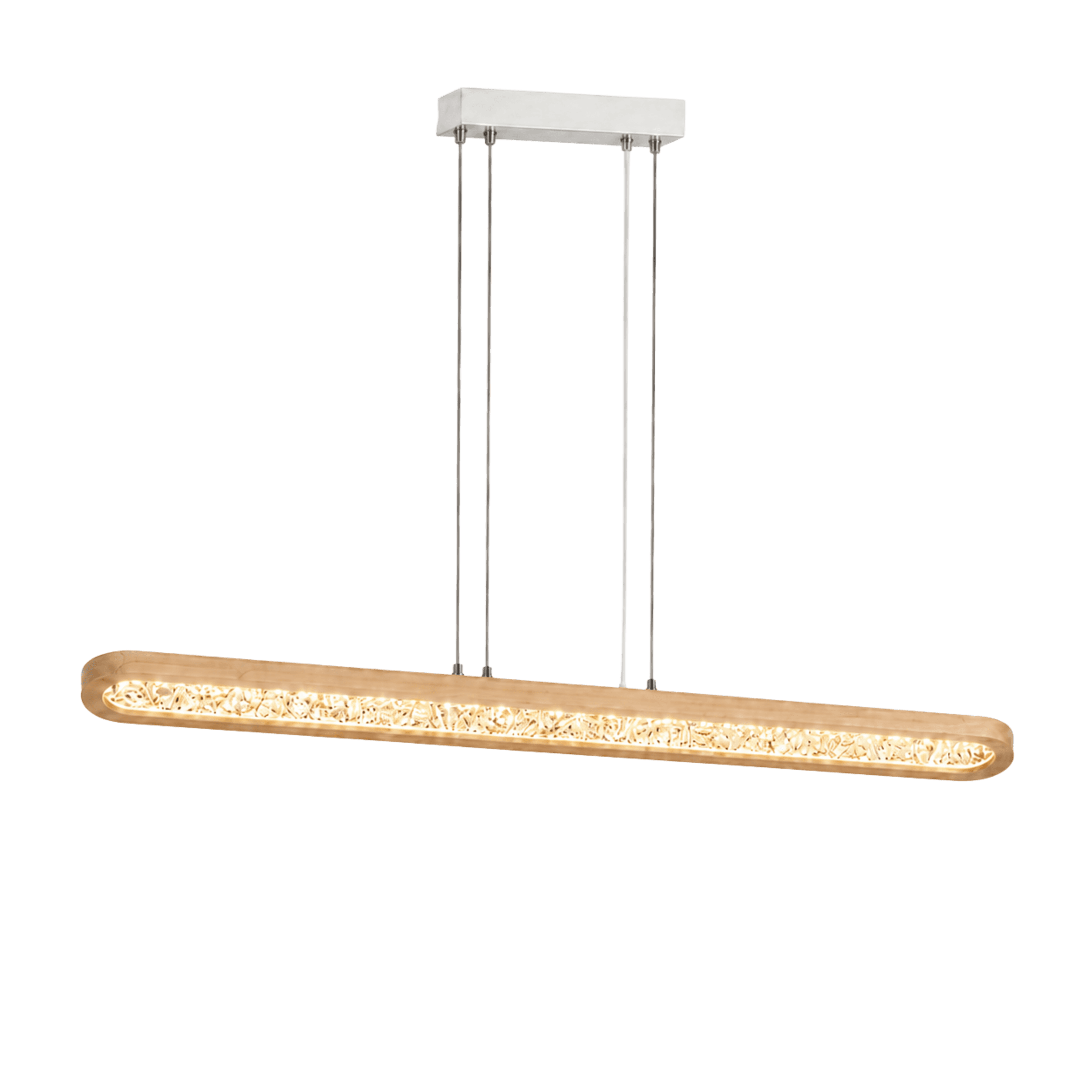 Wood Bar Linear Chandelier Light