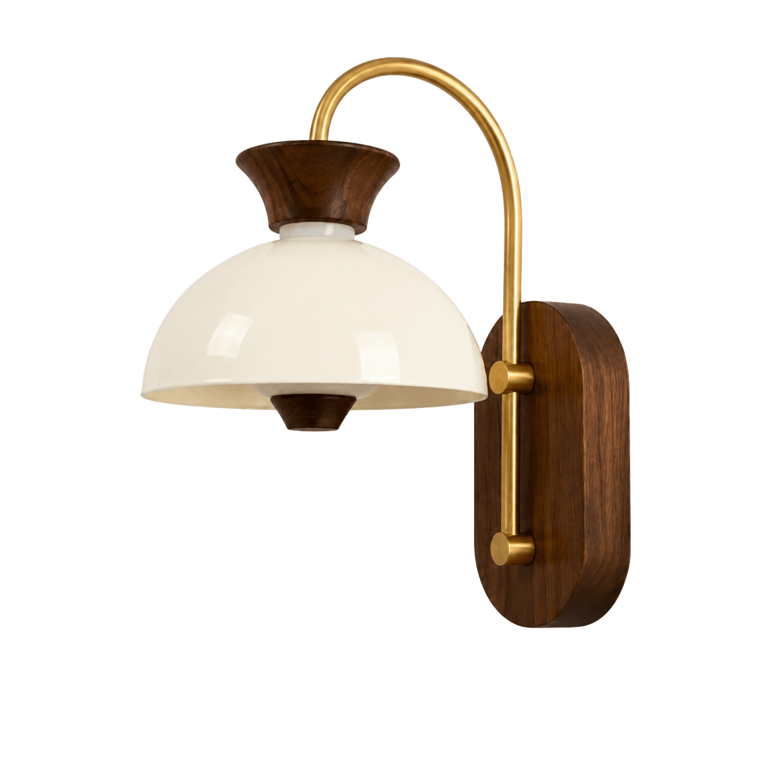 Walnut Arc Dome Wall Light