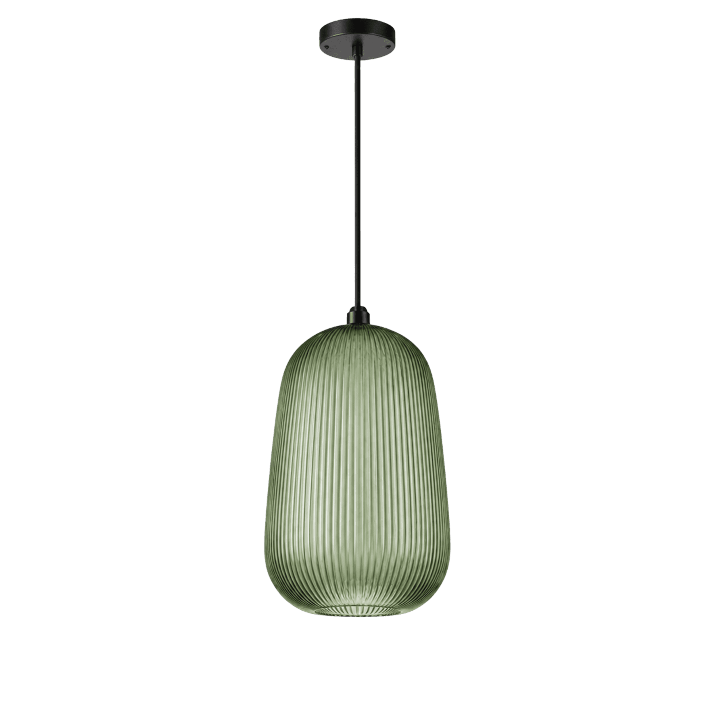 Ribbed Glass Capsule Pendant Light